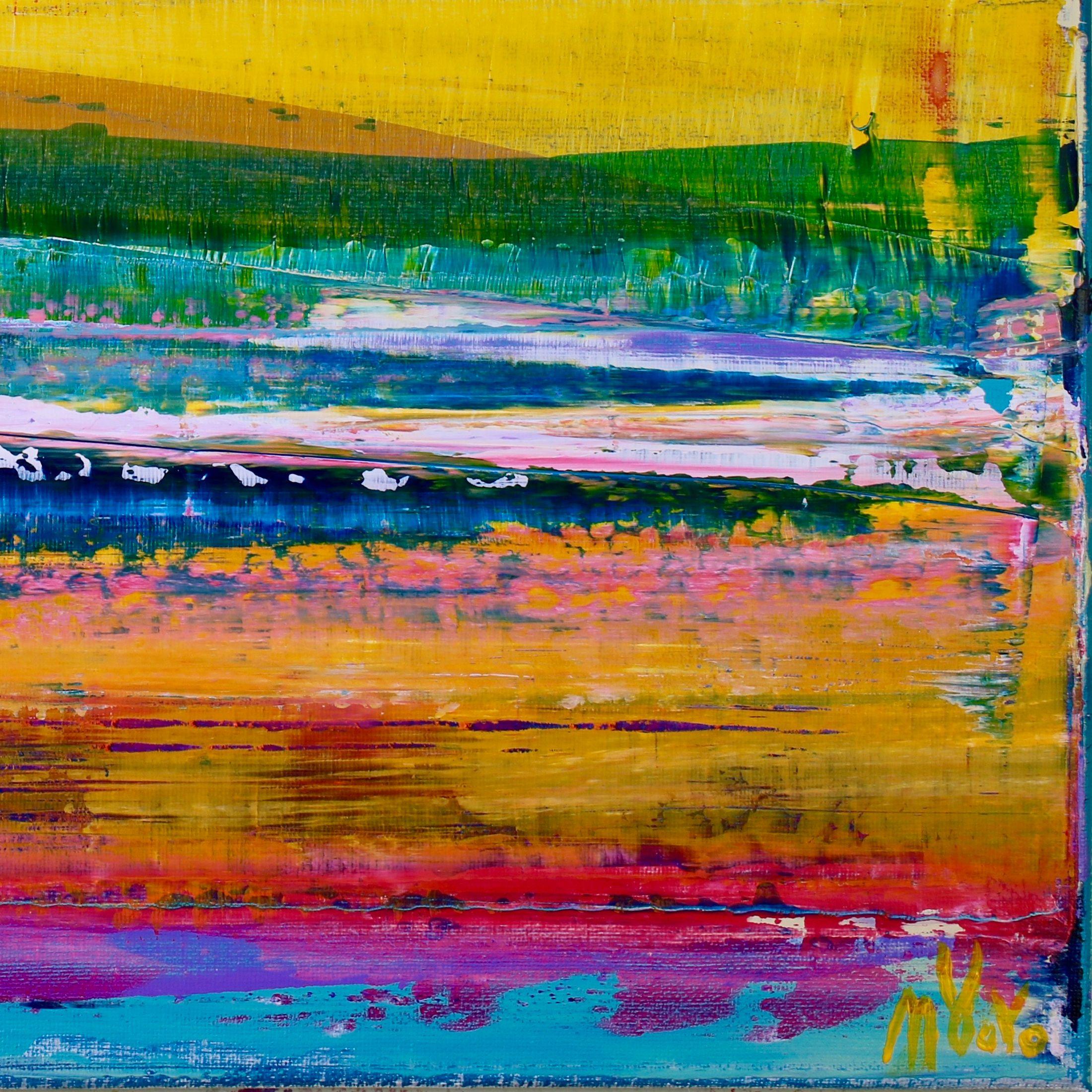 Un'opera di colore contemplativa con grande profondità e forme organiche. La maggior parte dei colori è il risultato di una miscelazione di colori con medium acrilici e colori Sennelier. Questo dittico è un vero e proprio pezzo forte. Mi sono