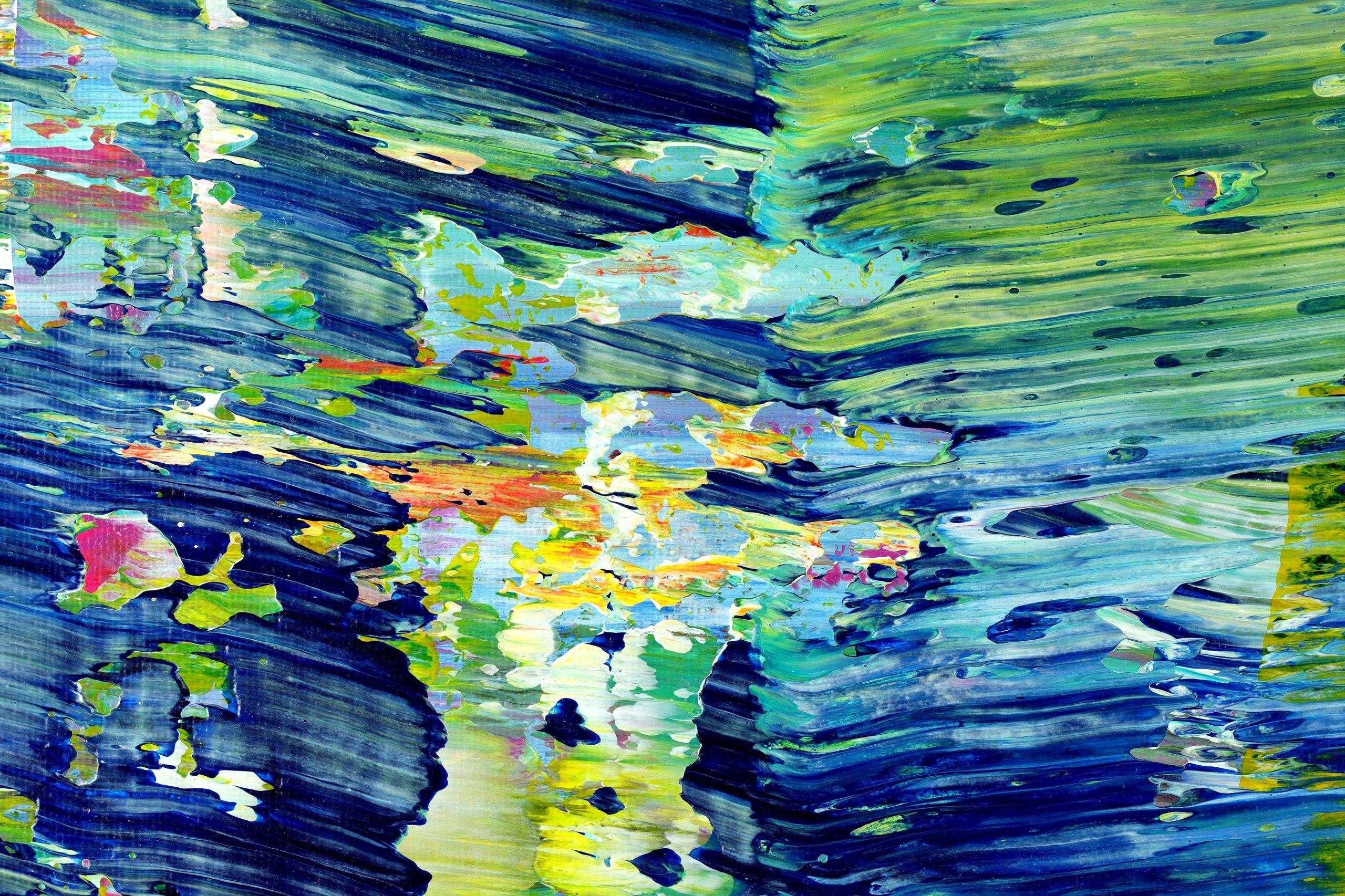 Double Imagery (Wälder Teich), Gemälde, Acryl auf Leinwand – Painting von Nestor Toro