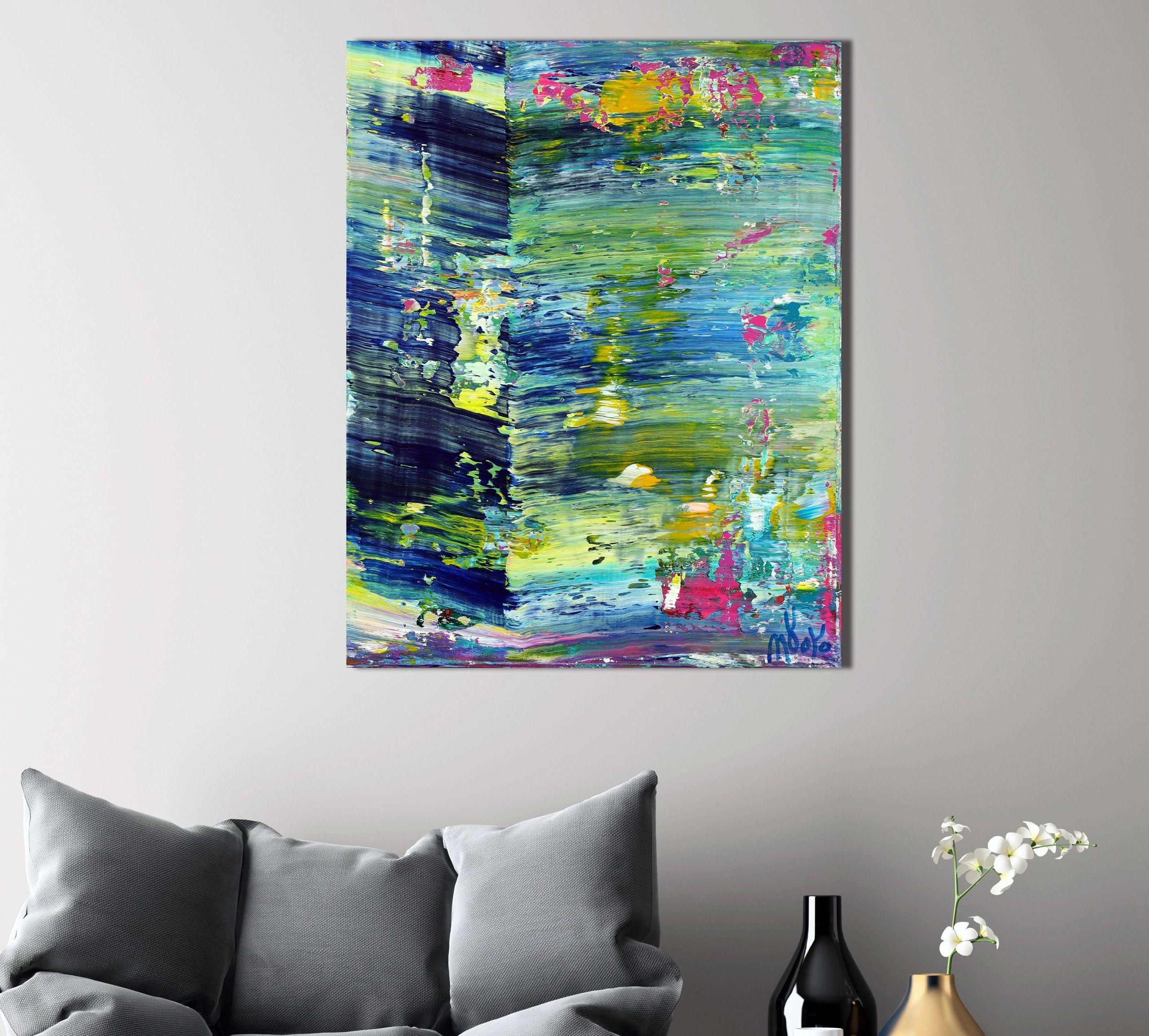 Double Imagery (Wälder Teich), Gemälde, Acryl auf Leinwand im Angebot 1