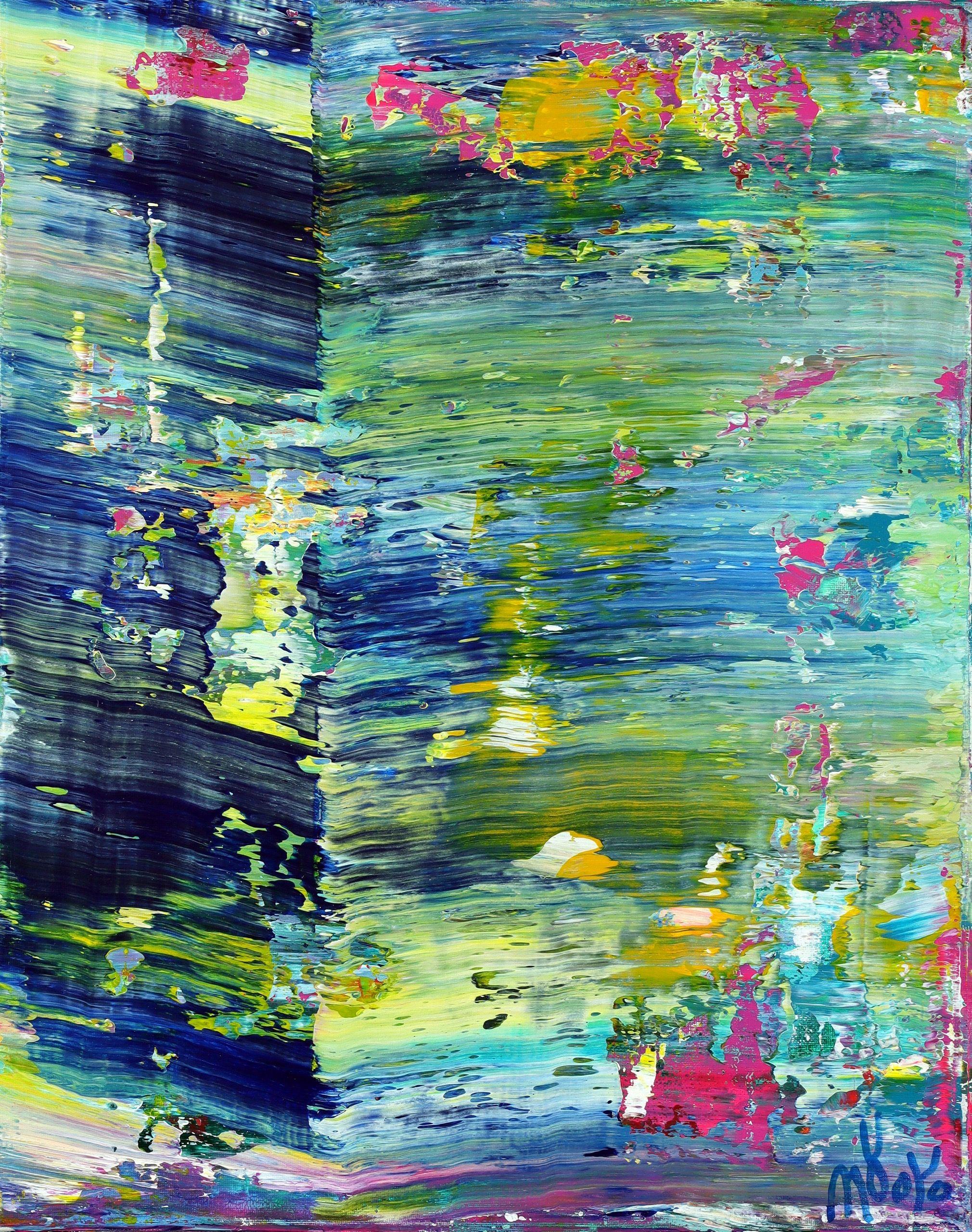Nestor Toro Abstract Painting - Double Imagery (Forest Pond), Painting, Acrylic on Canvas