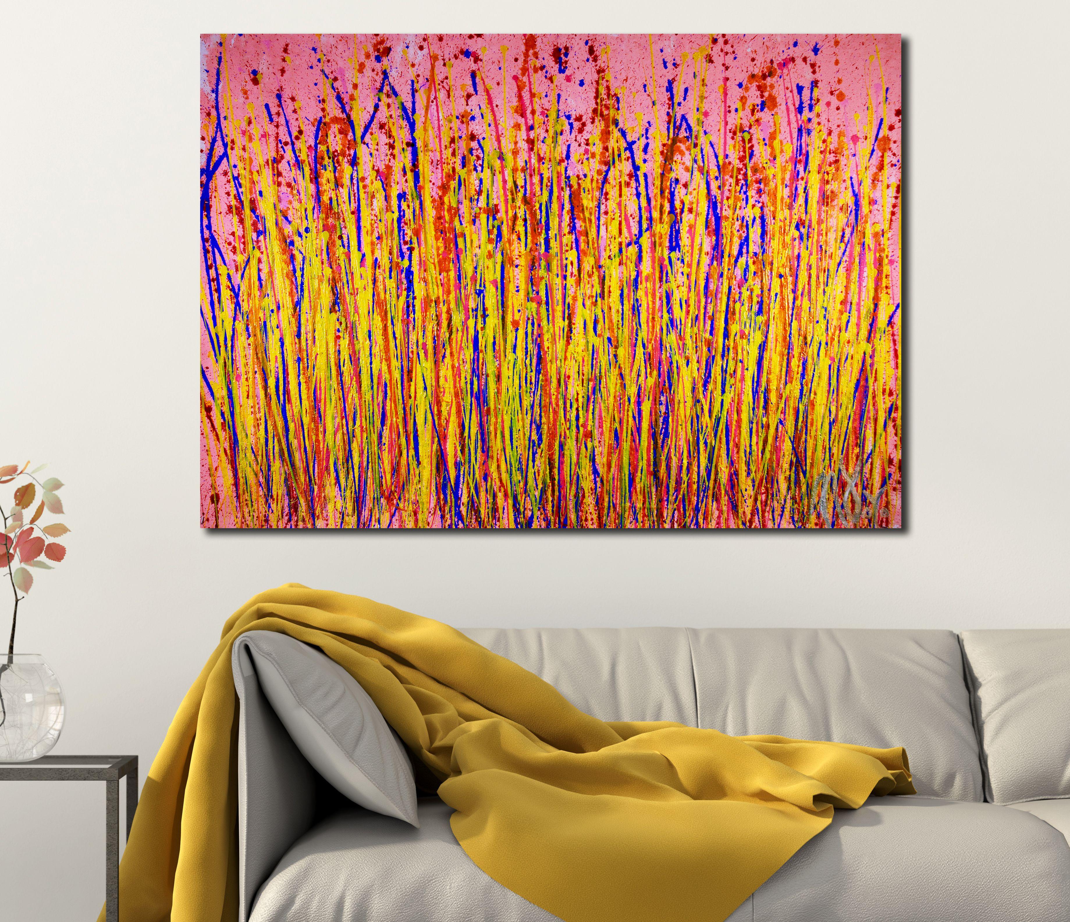 Piogge e frequenze, Pittura, Acrilico su tela - Painting di Nestor Toro