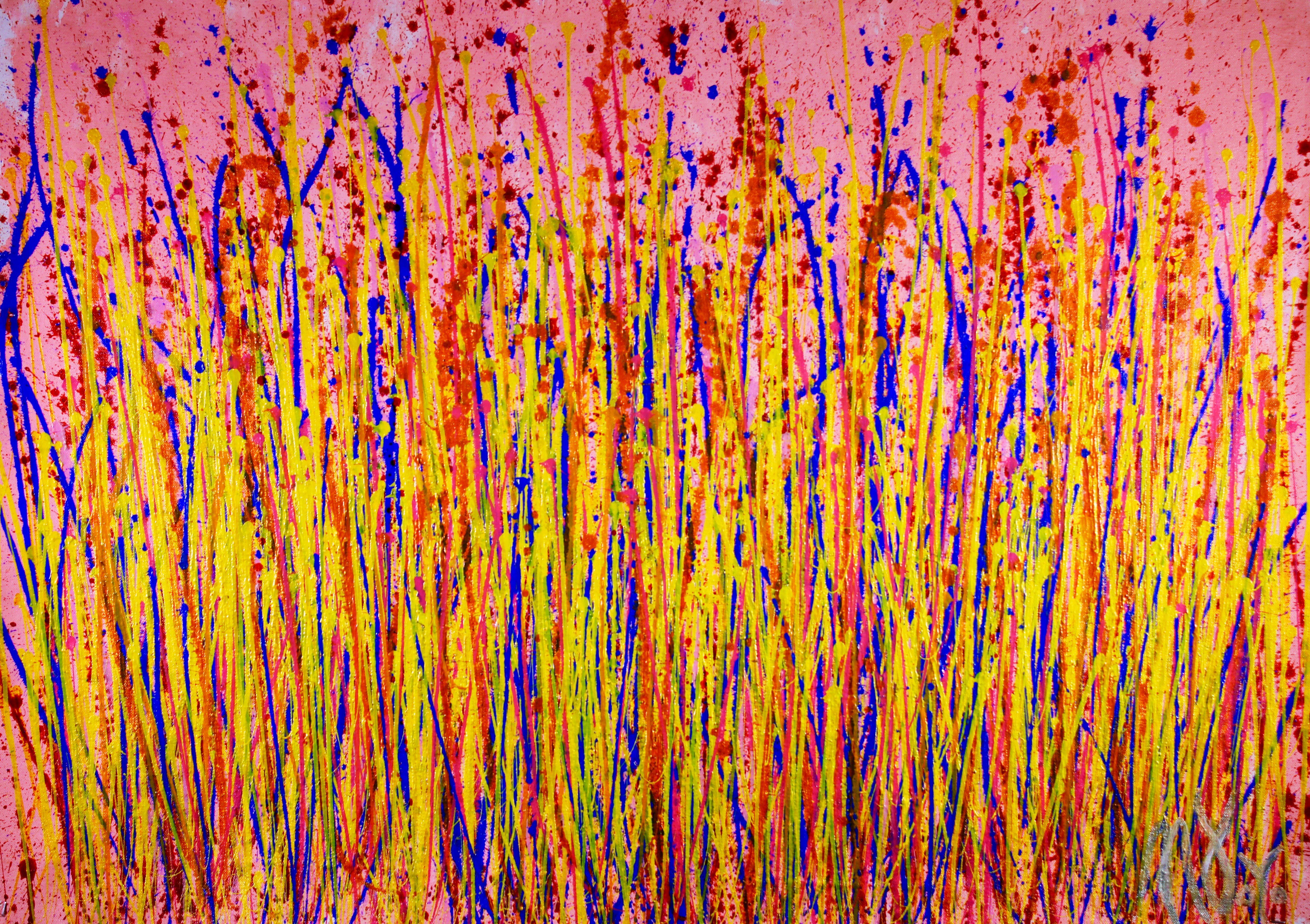 Abstract Painting di Nestor Toro - Piogge e frequenze, Pittura, Acrilico su tela