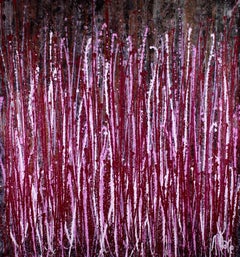 Drizzles in bronze (Red shades), Painting, Acrylic on Canvas