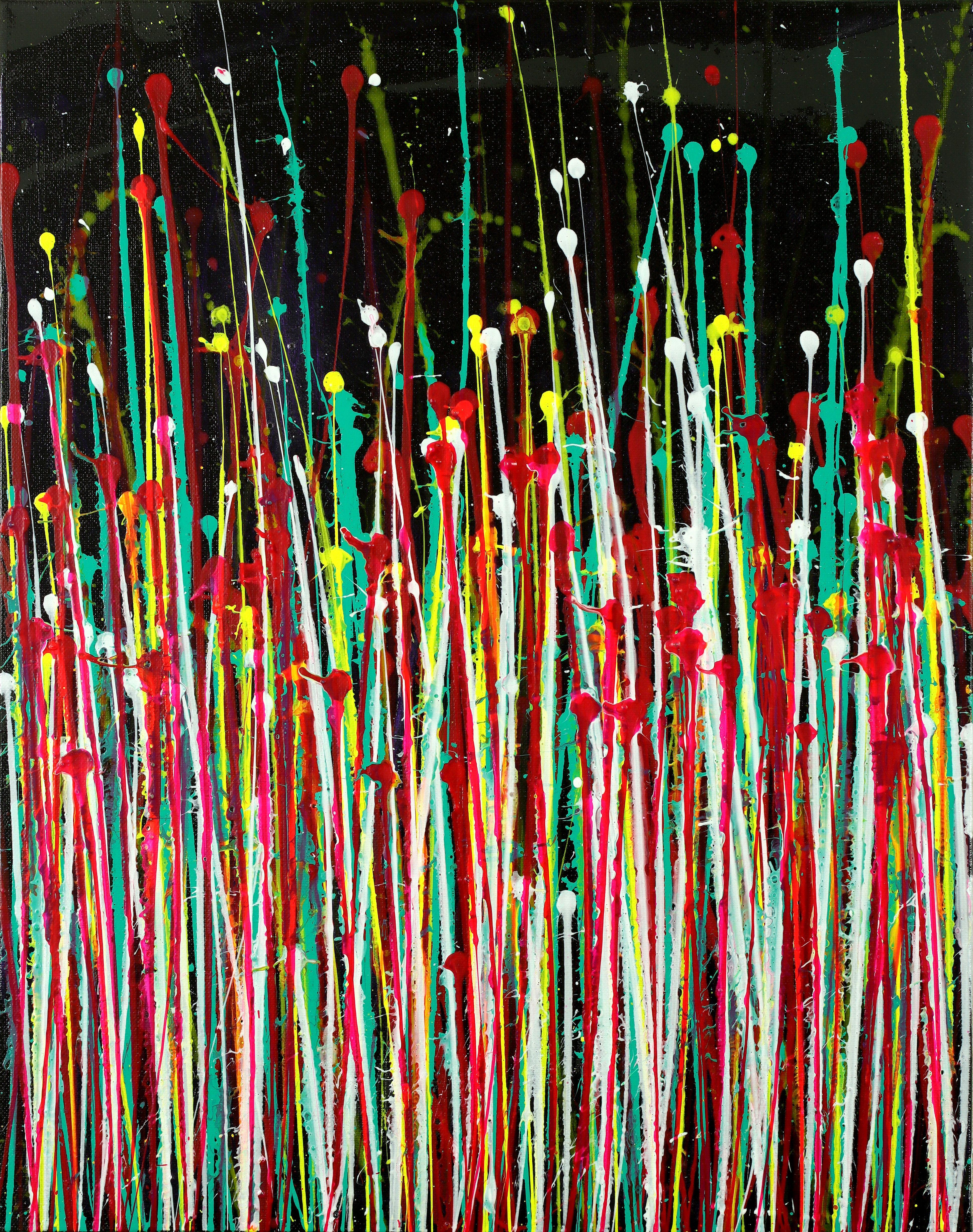 Drizzles symphony 3, Painting, Acrylic on Canvas For Sale 1