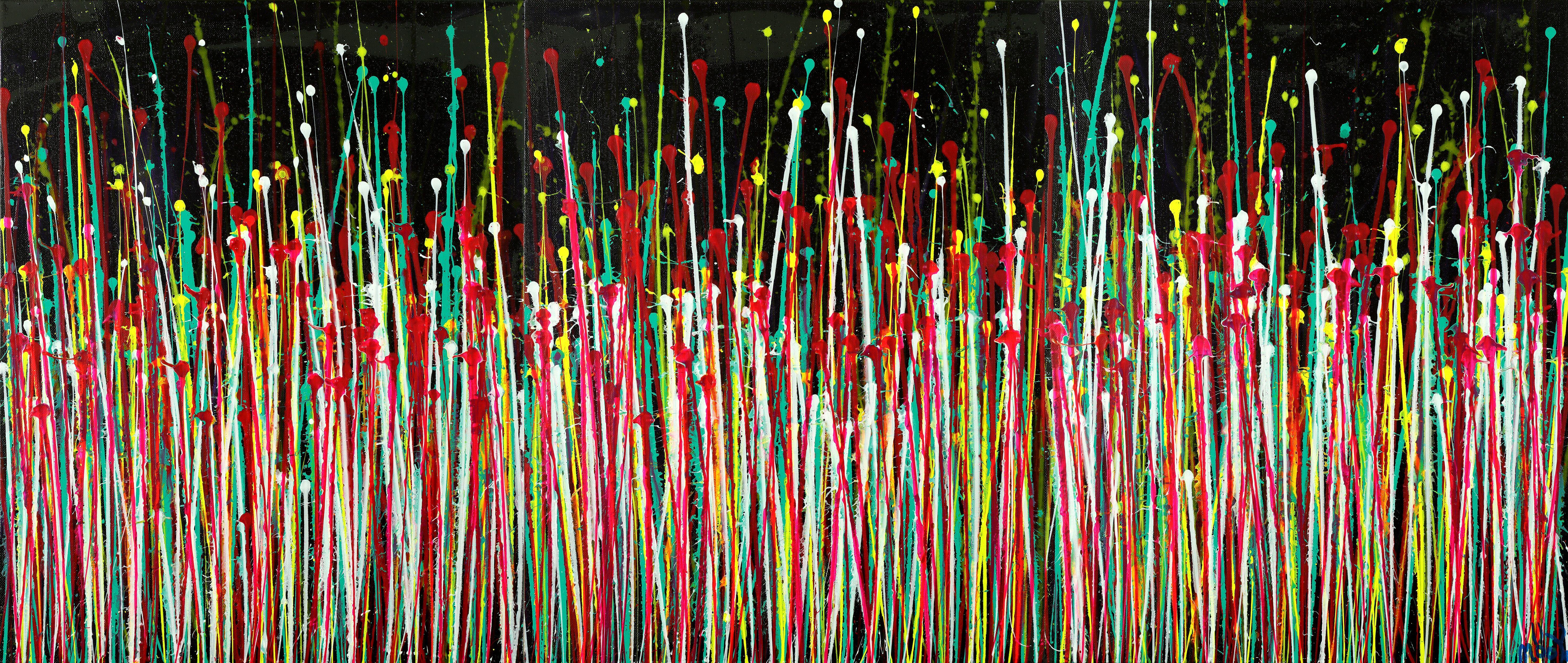Nestor Toro Abstract Painting - Drizzles symphony 3, Painting, Acrylic on Canvas