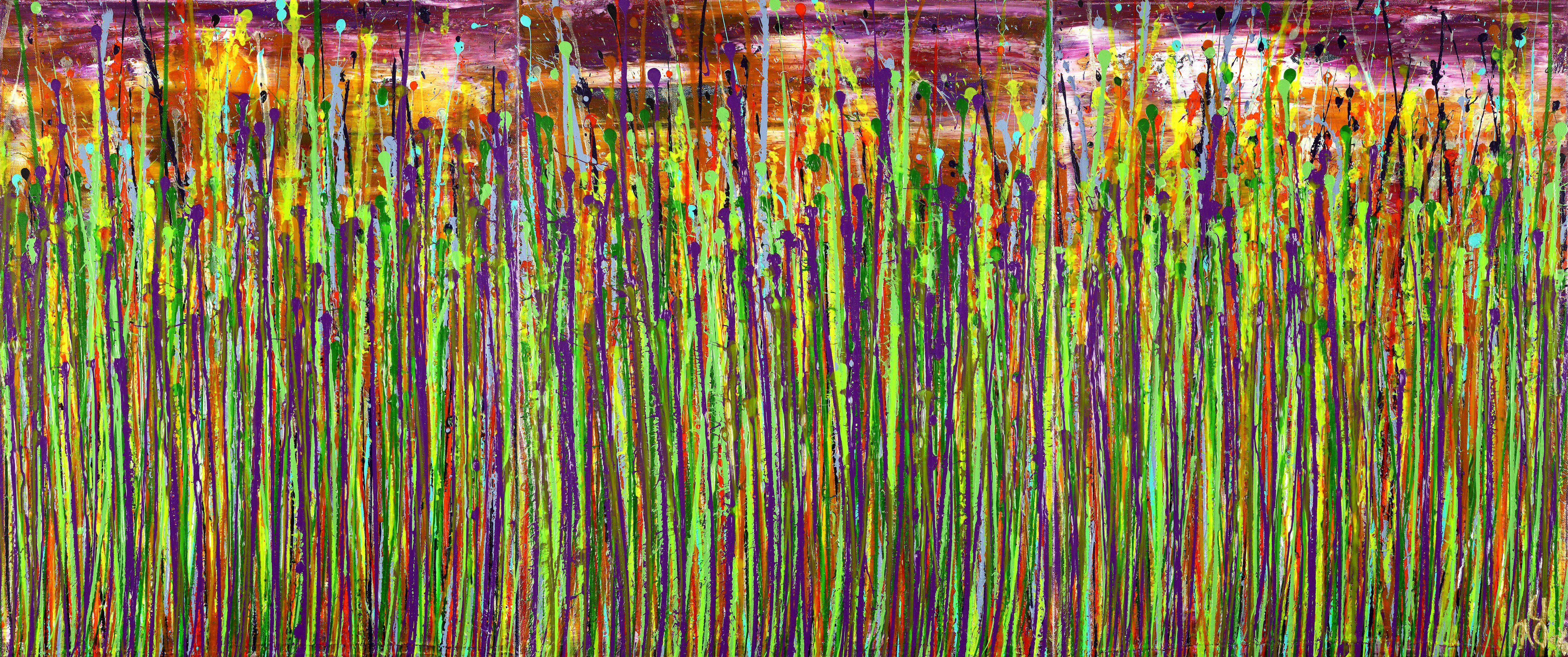 Abstract Painting di Nestor Toro - Drizzles symphony 5, Pittura, Acrilico su tela