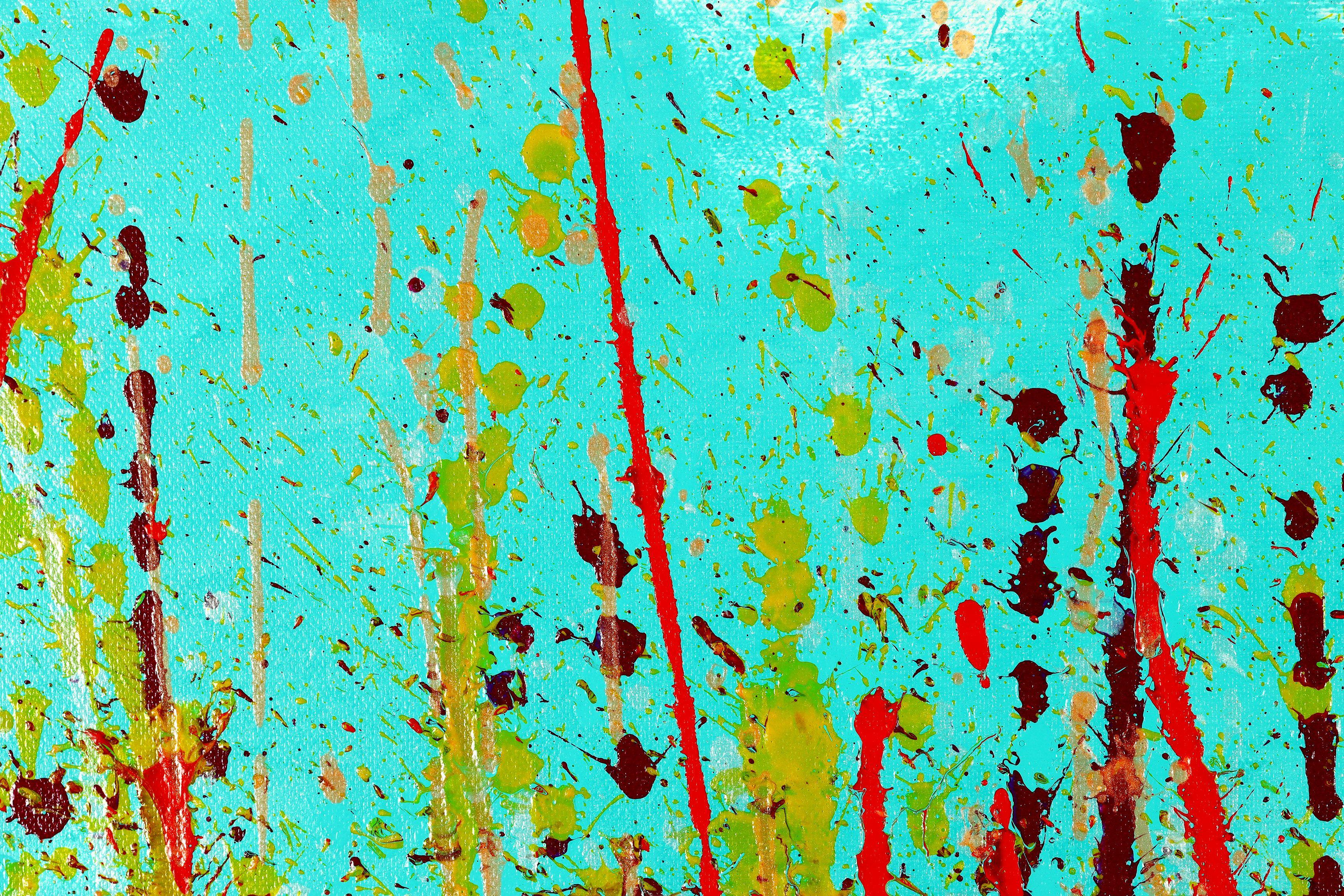 Drizzles symphony 6, Pittura, Acrilico su tela - Abstract Painting Verde di Nestor Toro