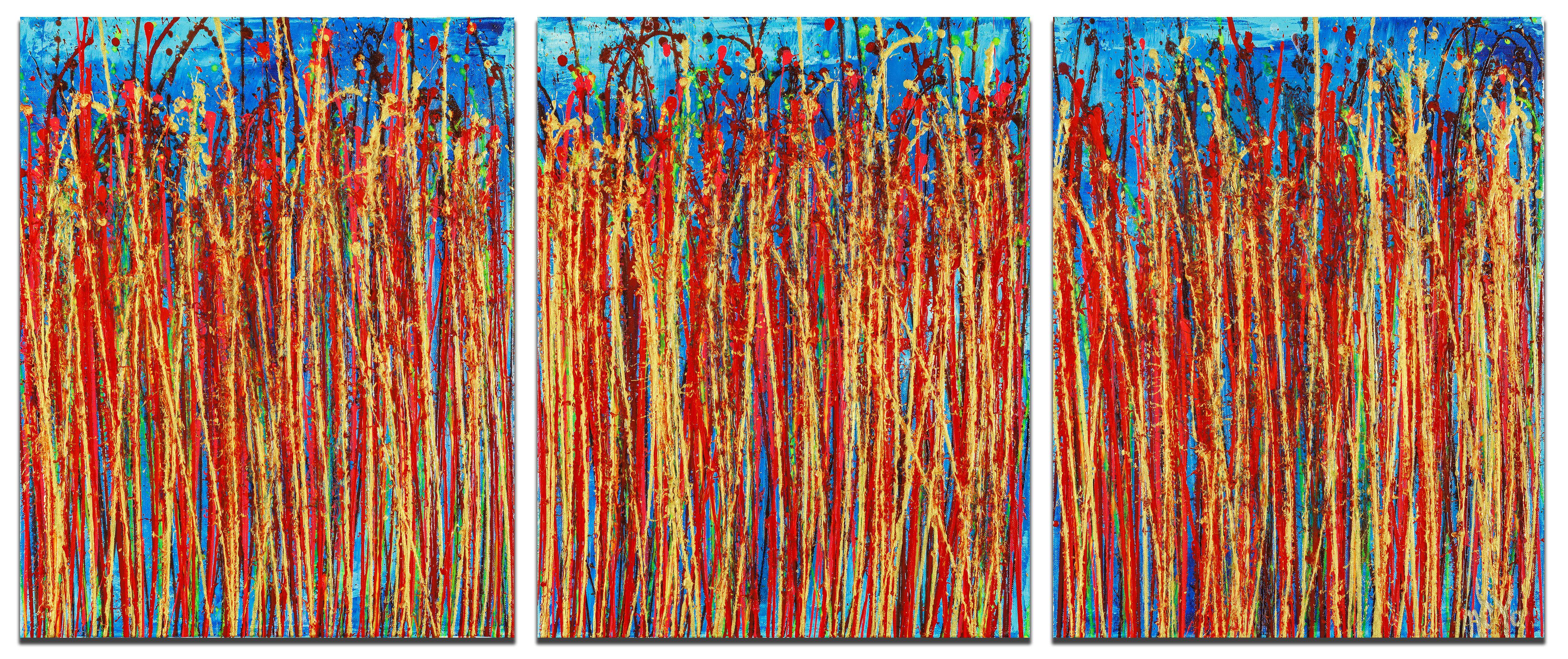 Drizzles symphony 8, Pittura, Acrilico su tela - Painting di Nestor Toro