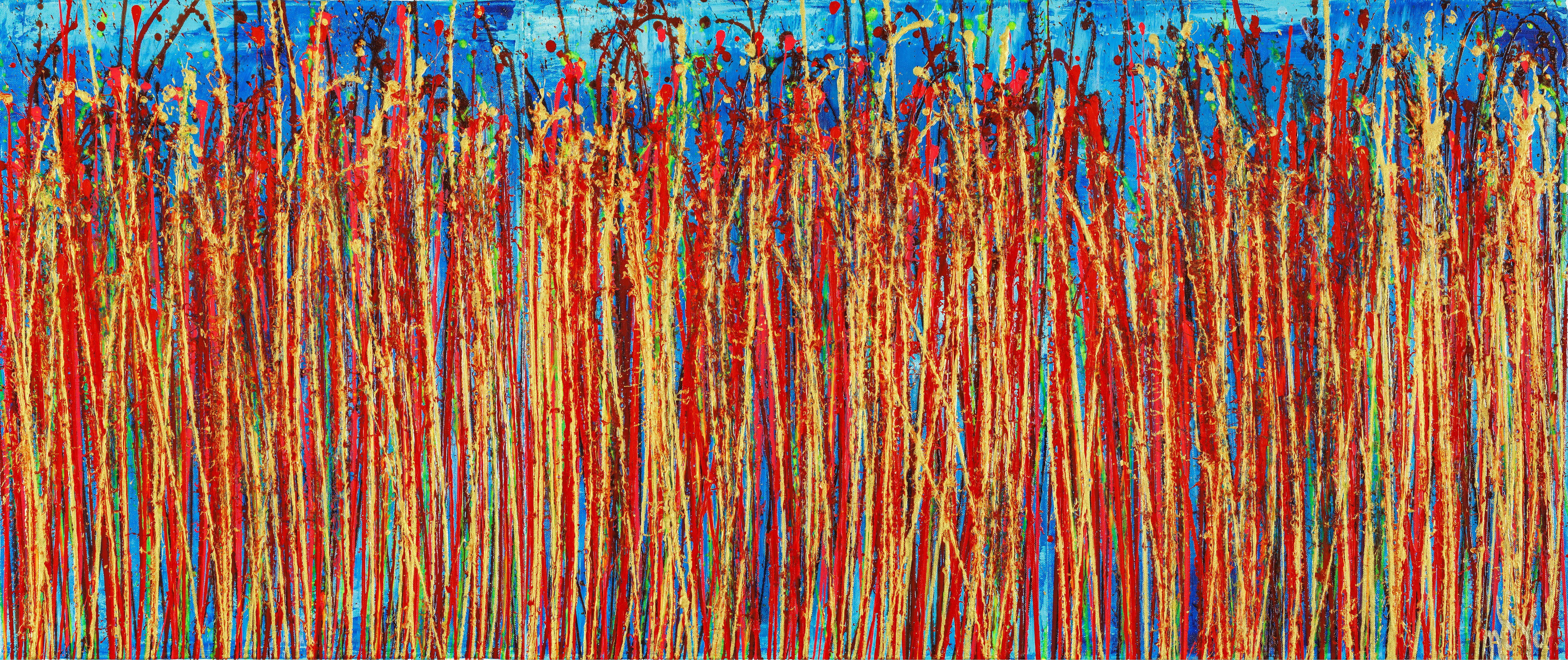 Abstract Painting di Nestor Toro - Drizzles symphony 8, Pittura, Acrilico su tela