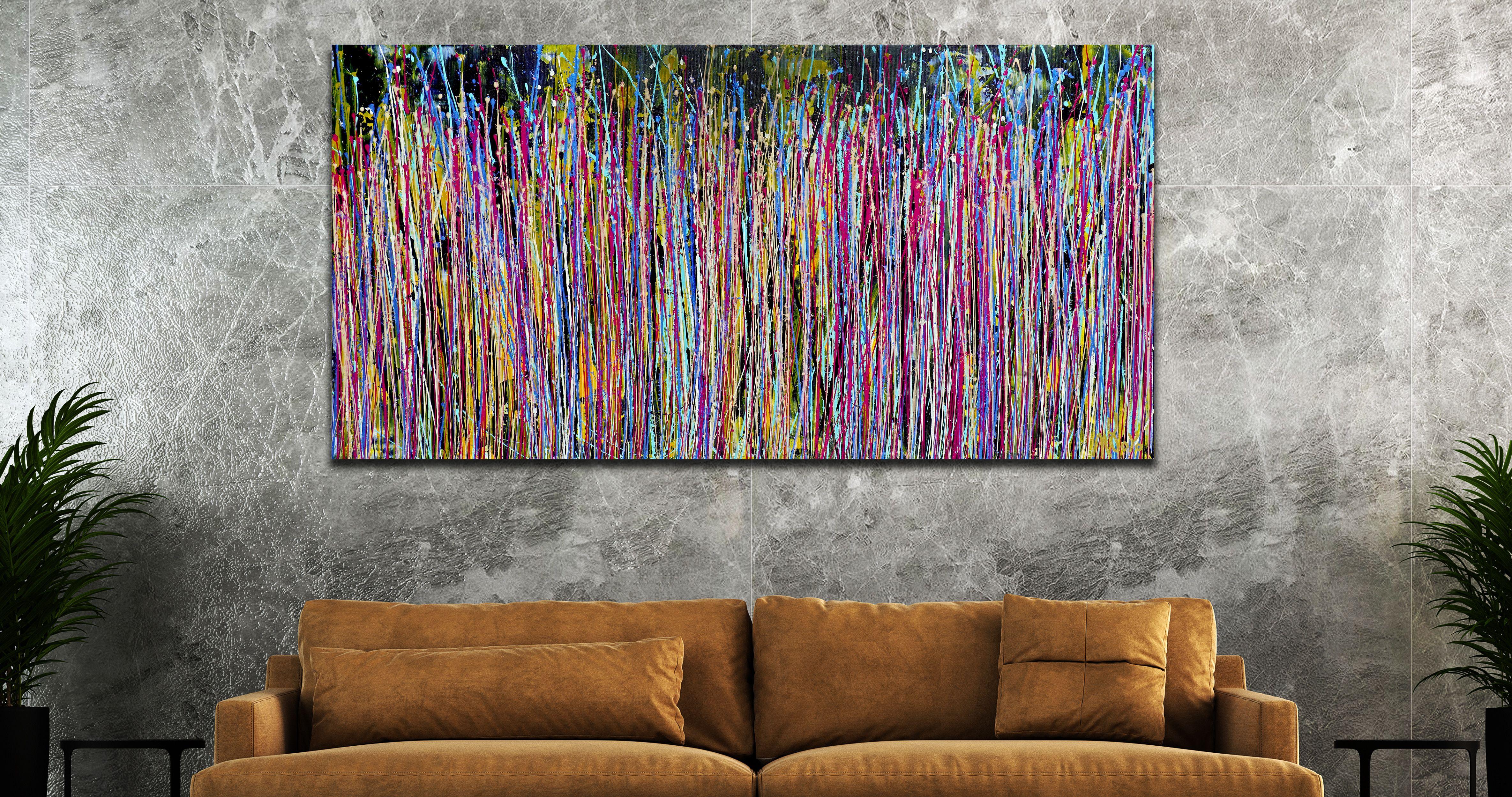 Drizzling Particles (Light Attraction), Painting, Acrylic on Canvas For Sale 2