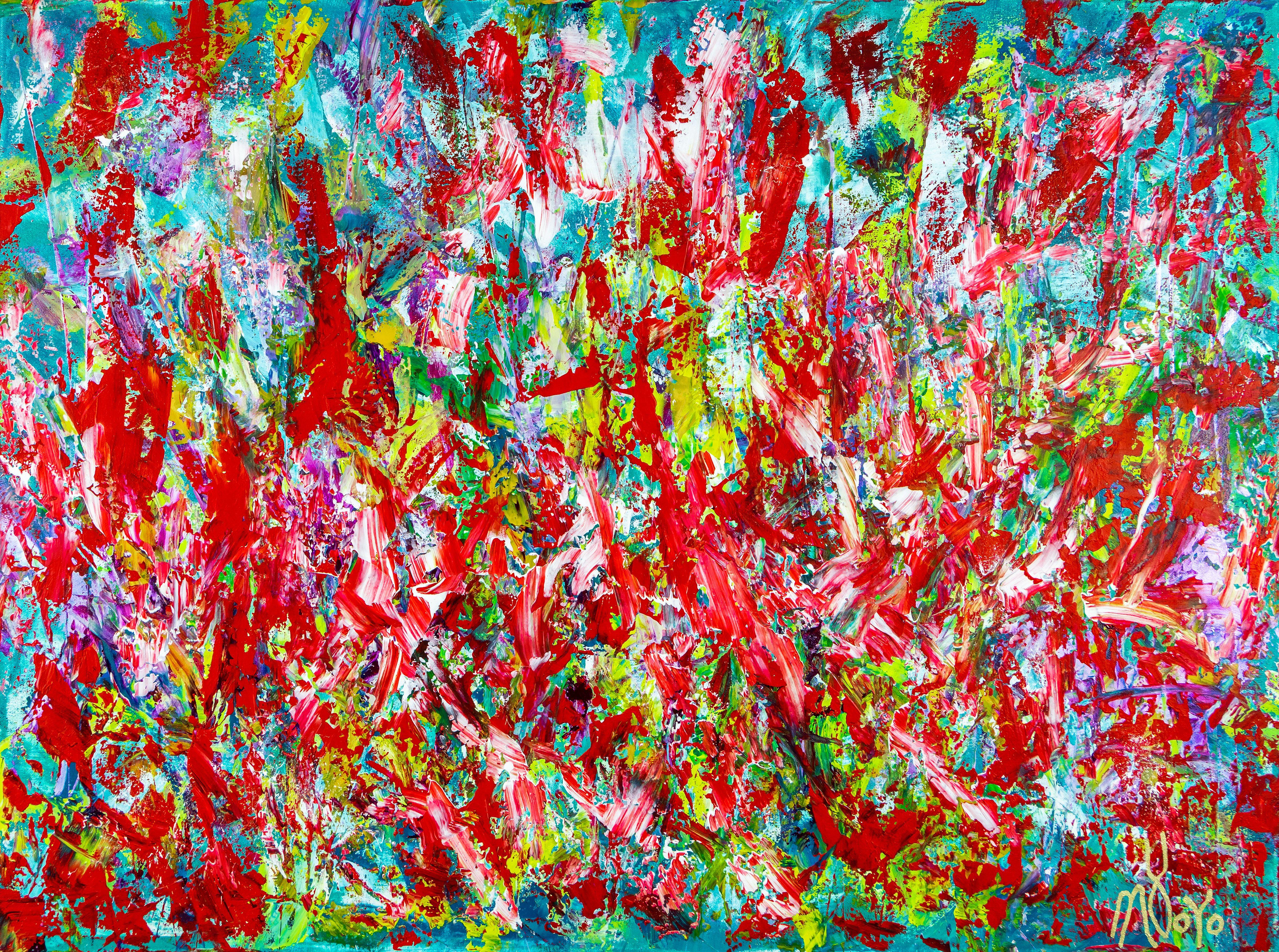 Nestor Toro Abstract Painting - Echoes (Narcissistic Garden) 2, Painting, Acrylic on Canvas