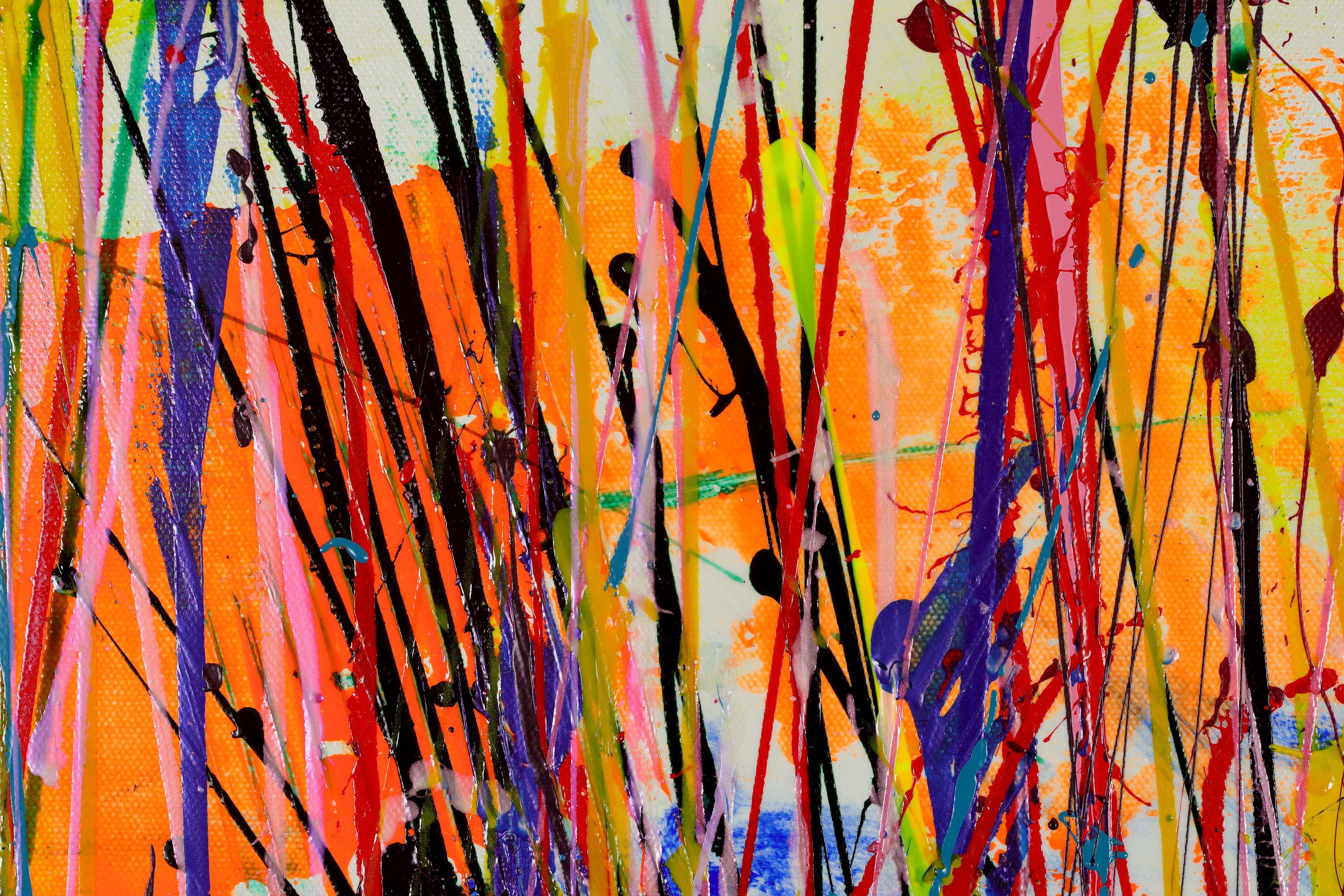 Expresivo abstracto moderno, audaz lleno de vida, brillo y resplandor! inspirado en la naturaleza. Esta obra de arte es muy iridiscente.    Incluyo un certificado de autenticidad que enumera los materiales, así como la fecha en que se terminó el