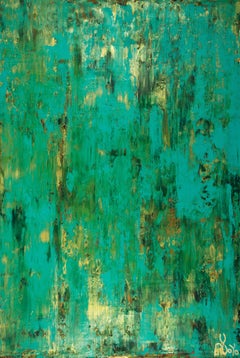 Emerald Panorama (Gold intrusions), Painting, Acrylic on Canvas