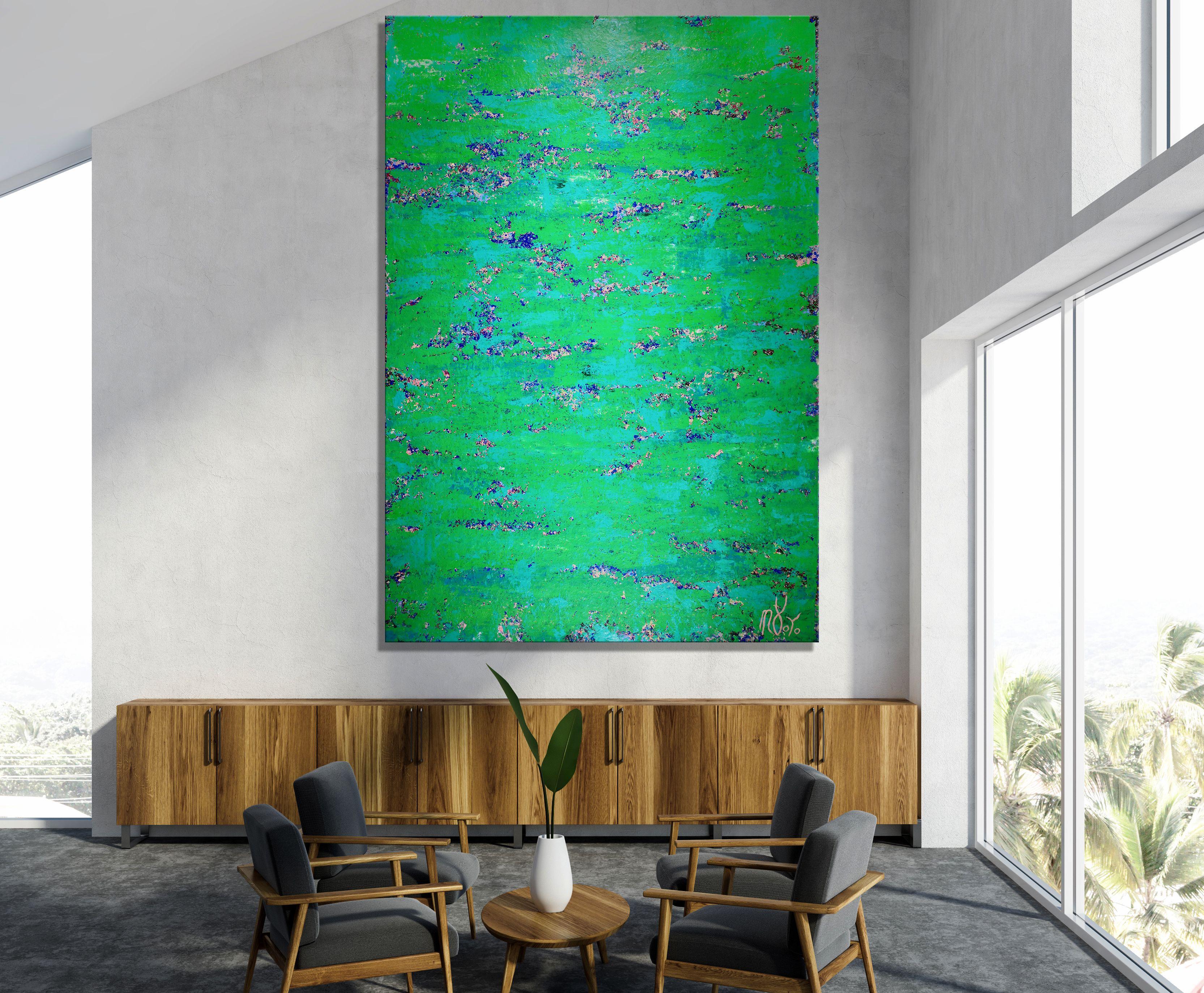 Emerald Spectra by Nestor Toro, Painting, Acrylic on Canvas For Sale 1