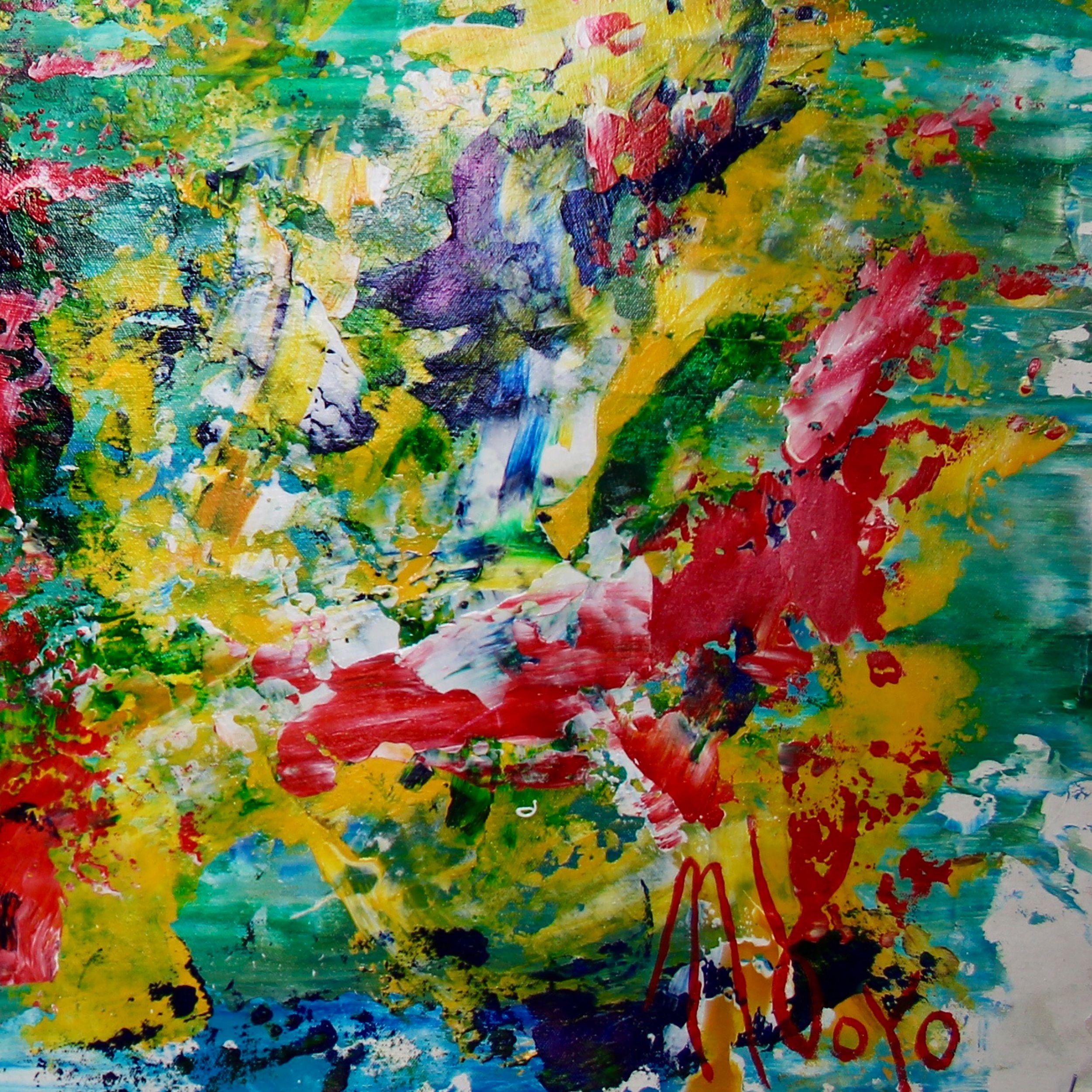 Nestor Toro Abstract Painting - Emotional Color Explosion (2017), Painting, Acrylic on Canvas