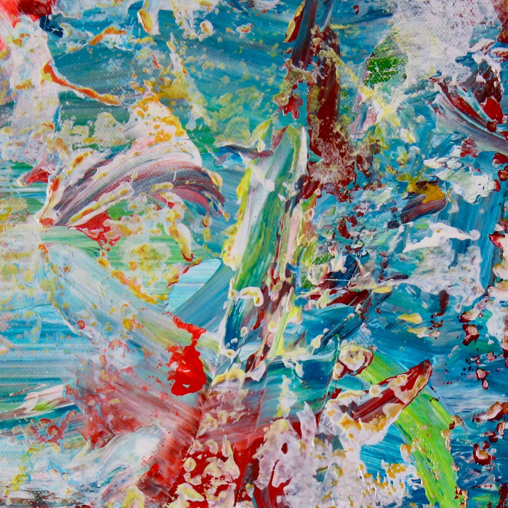 Emotionales Puzzle (Ein näherer Blick), Gemälde, Acryl auf Leinwand (Grau), Abstract Painting, von Nestor Toro