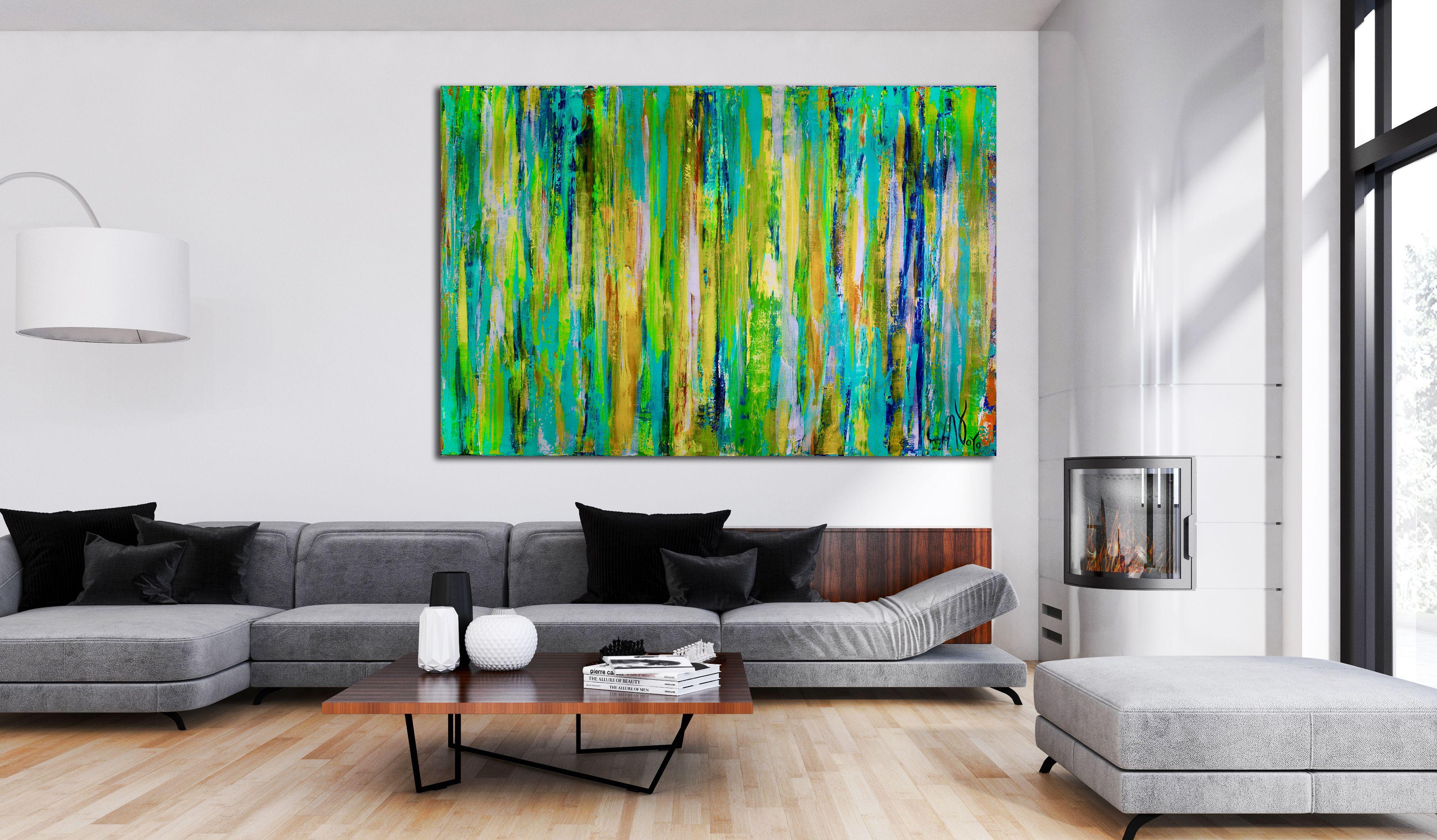 Spettri Incantati 7 (Tarda Primavera), Pittura, Acrilico su Tela - Abstract Painting Verde di Nestor Toro