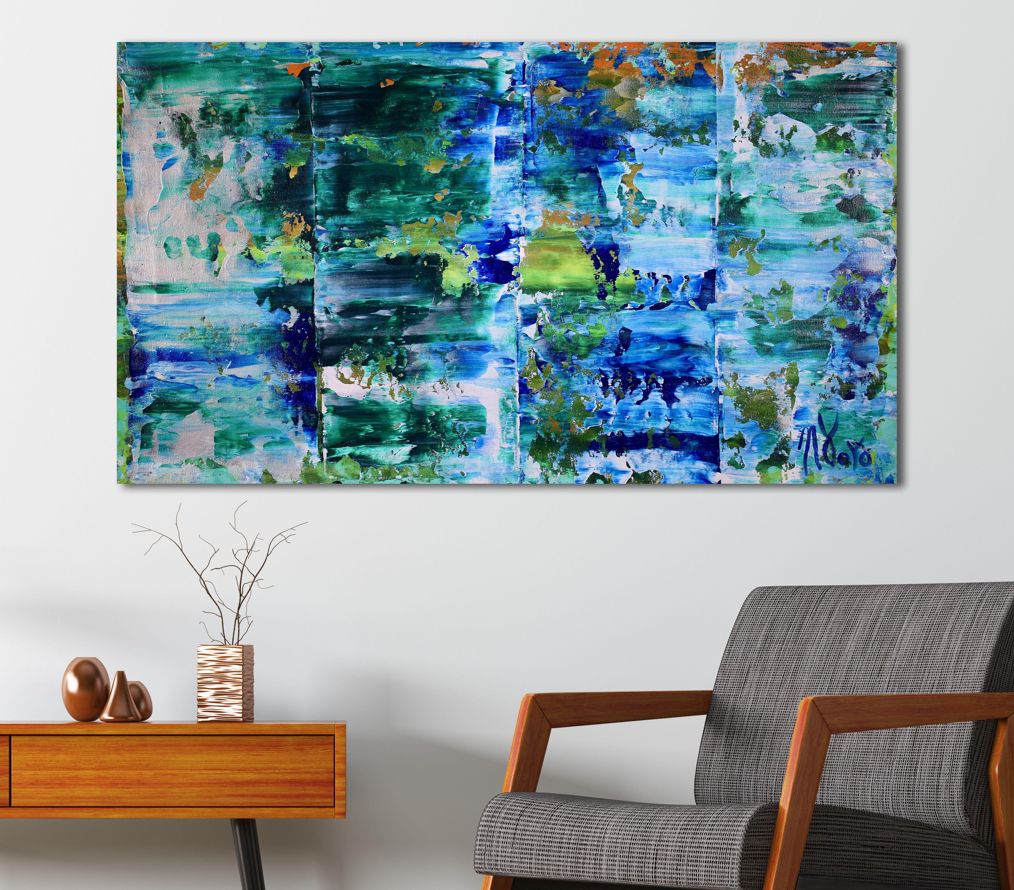 Incantevoli spettri 3, Pittura, Acrilico su tela - Abstract Painting Blu di Nestor Toro