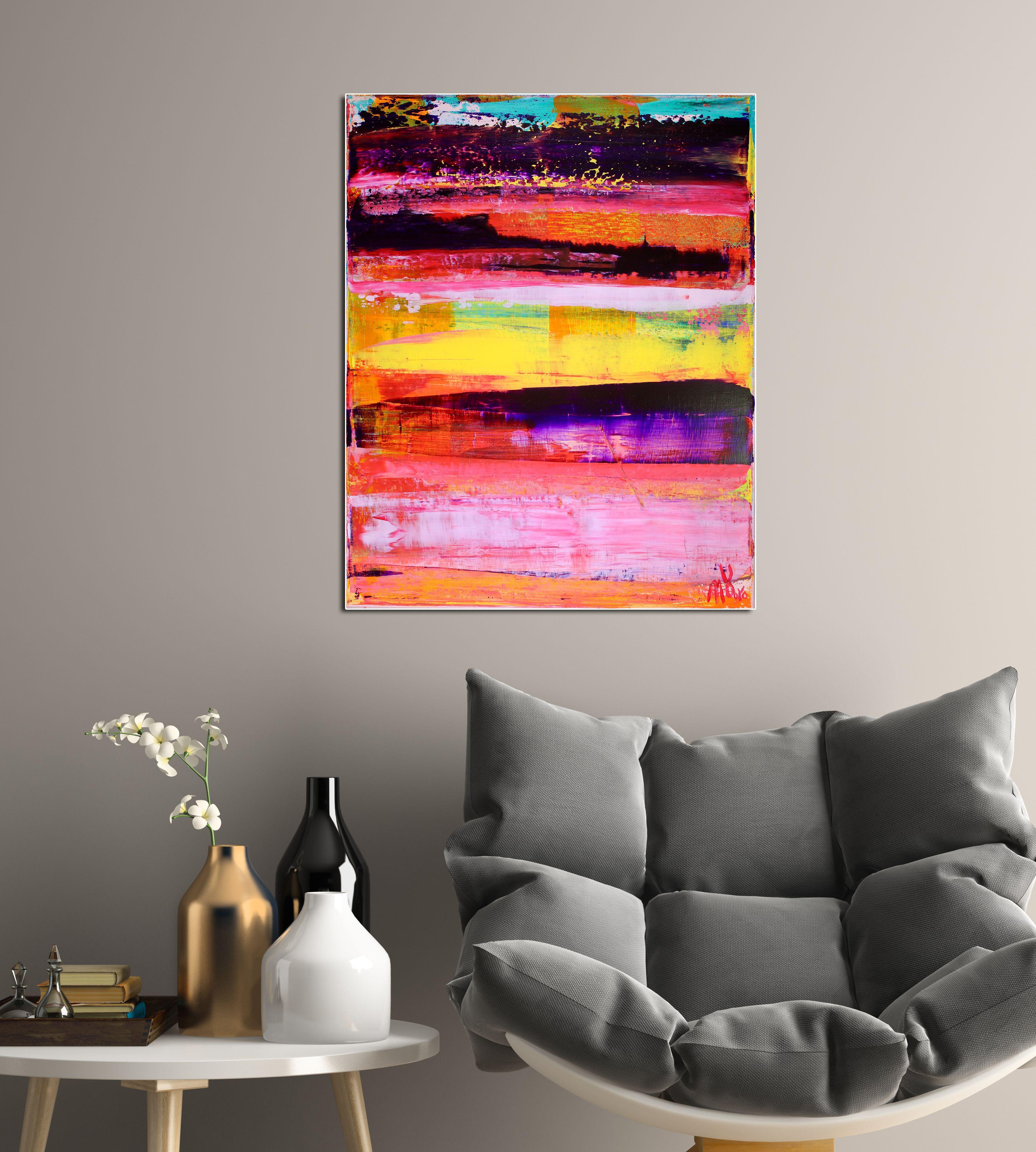 Fusión Energética 2, Pintura, Acrílico sobre lienzo - Abstract Painting Naranja de Nestor Toro
