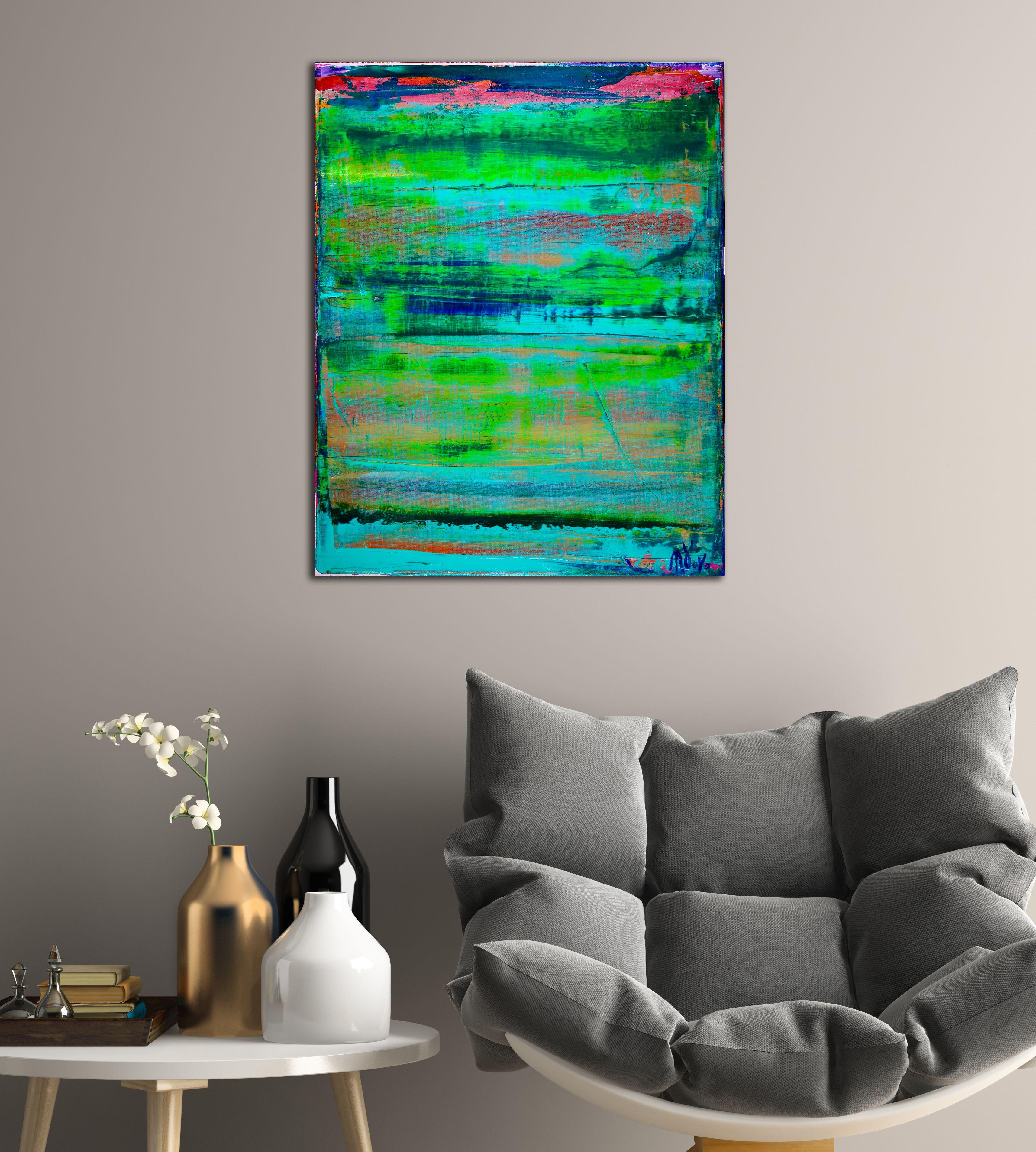 Fusión Energética 4, Pintura, Acrílico sobre lienzo - Abstract Painting Azul de Nestor Toro