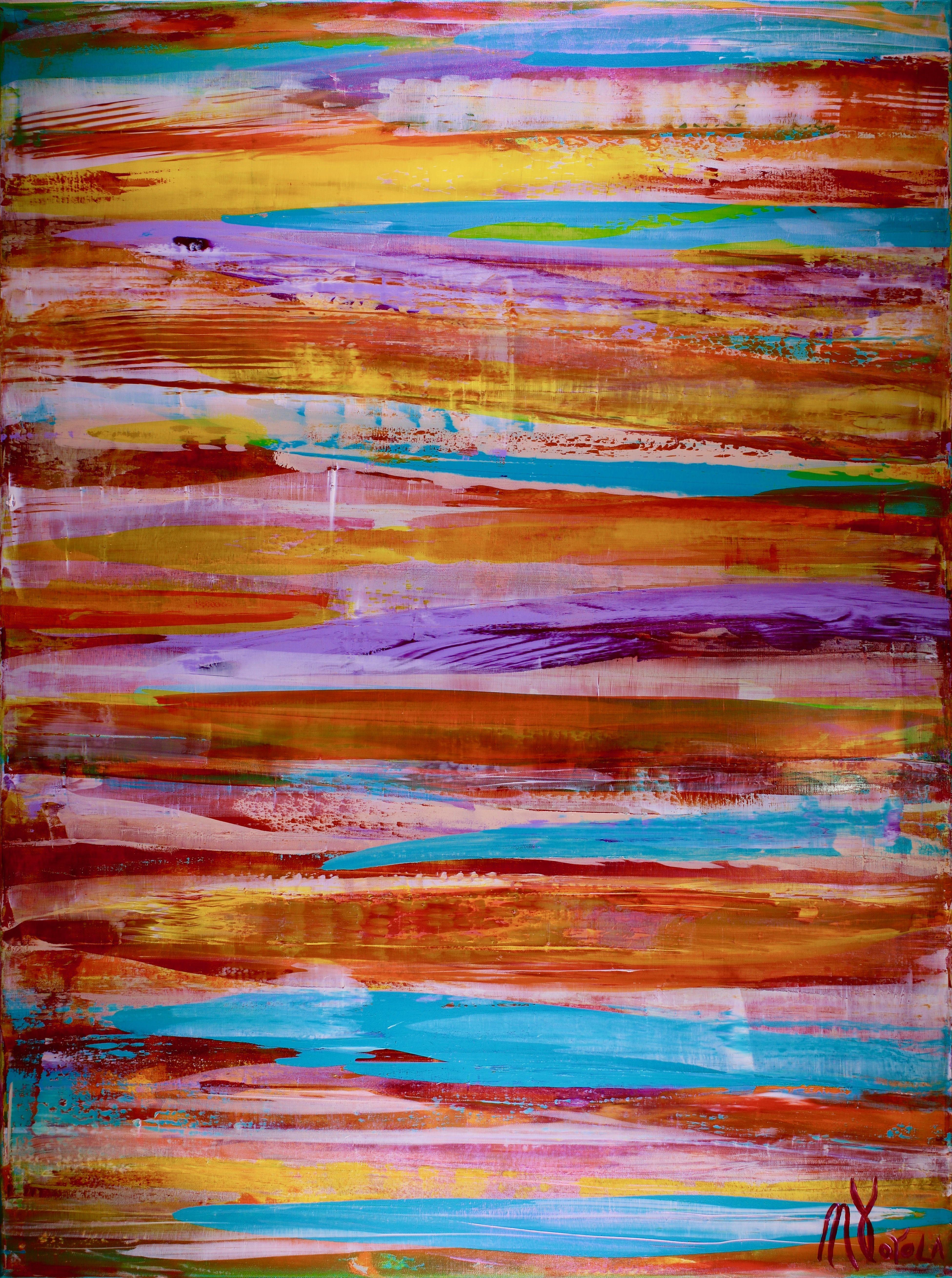 Nestor Toro Abstract Painting – Energiefusion 9, Gemälde, Acryl auf Leinwand