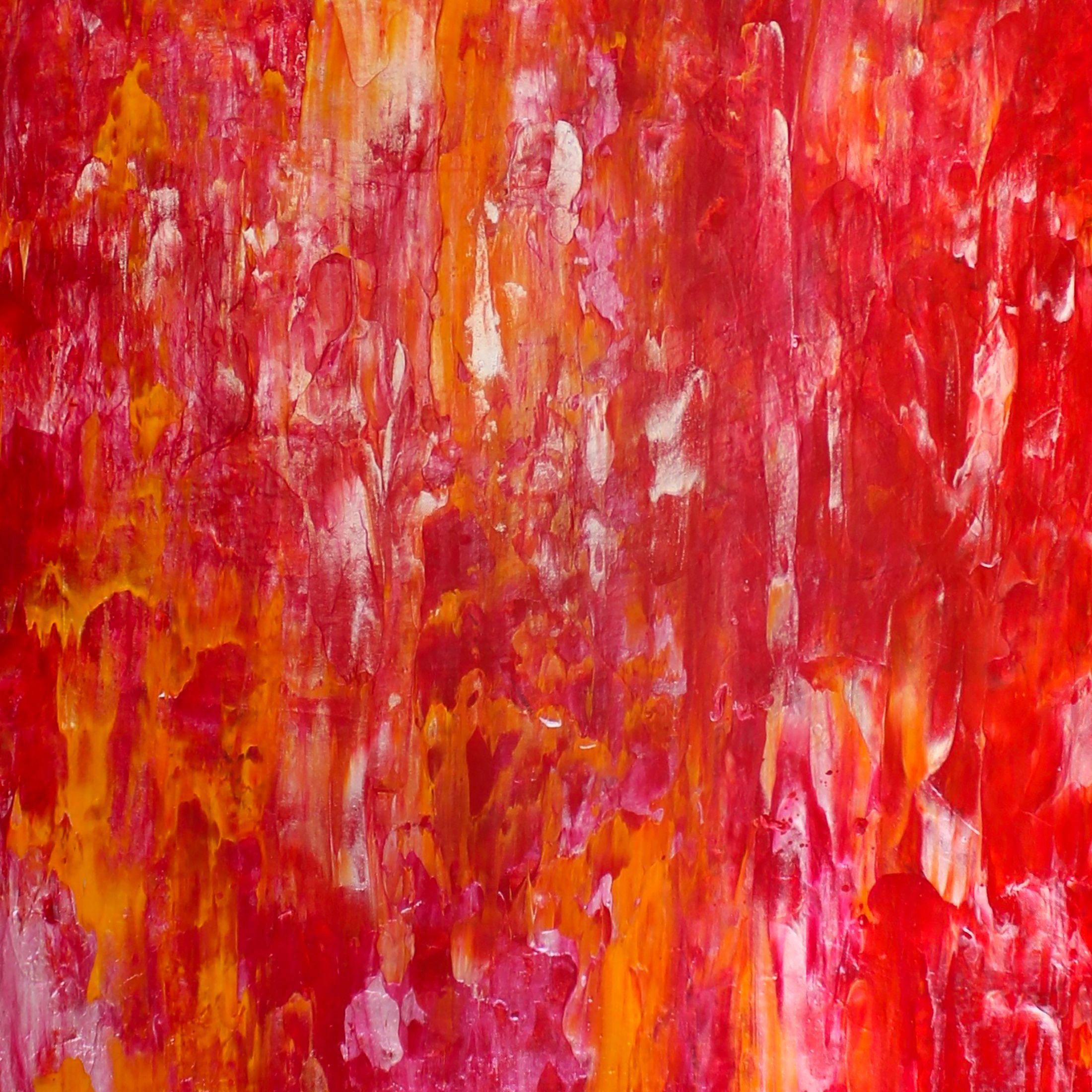 Eternal Sunset # 2, Pittura, Acrilico su tela - Abstract Painting Rosso di Nestor Toro