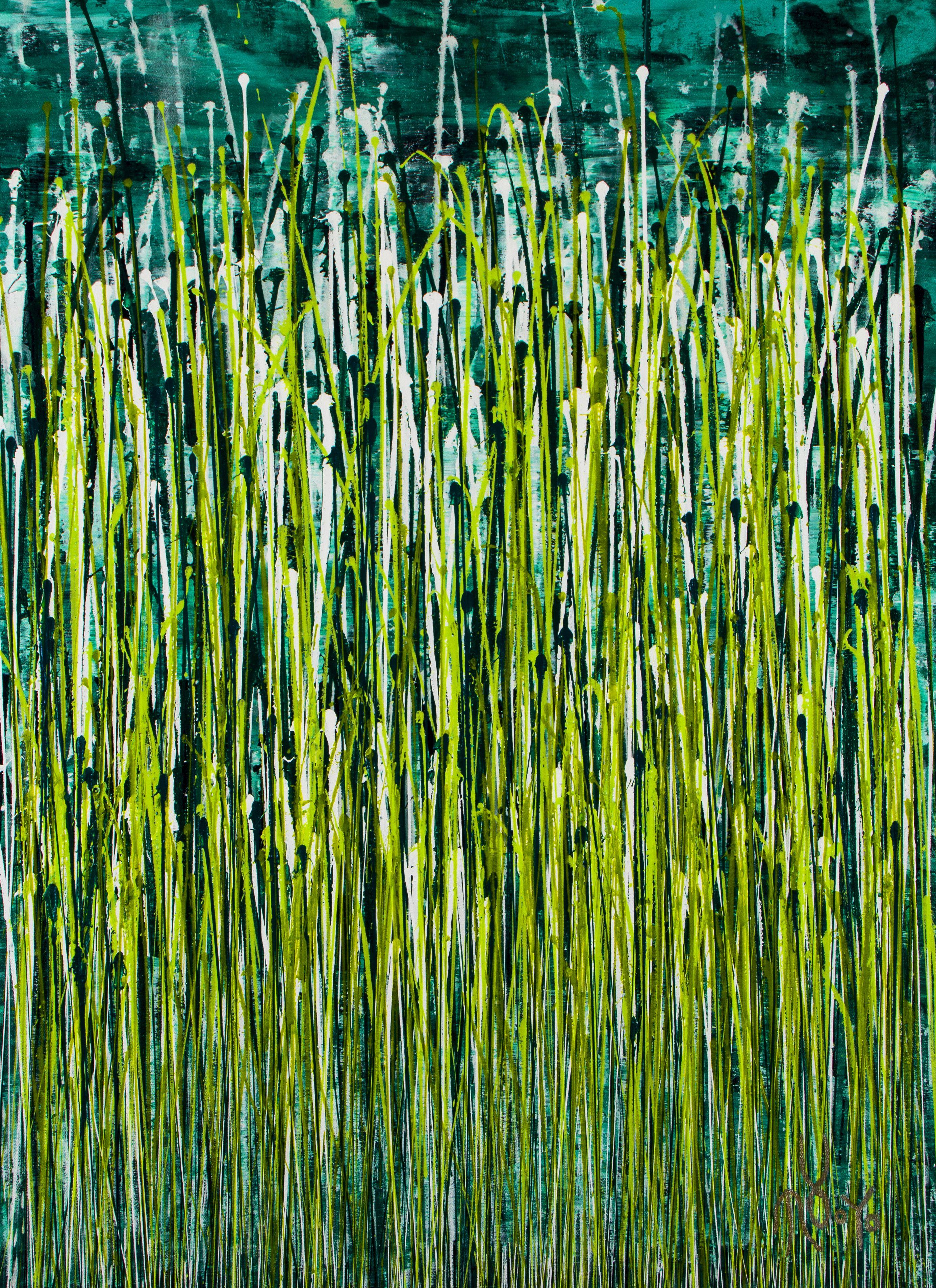 Nestor Toro Abstract Painting - Evergreen Garden, Painting, Acrylic on Canvas