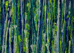 Evergreen Garden (Silver lights), Painting, Acrylic on Canvas