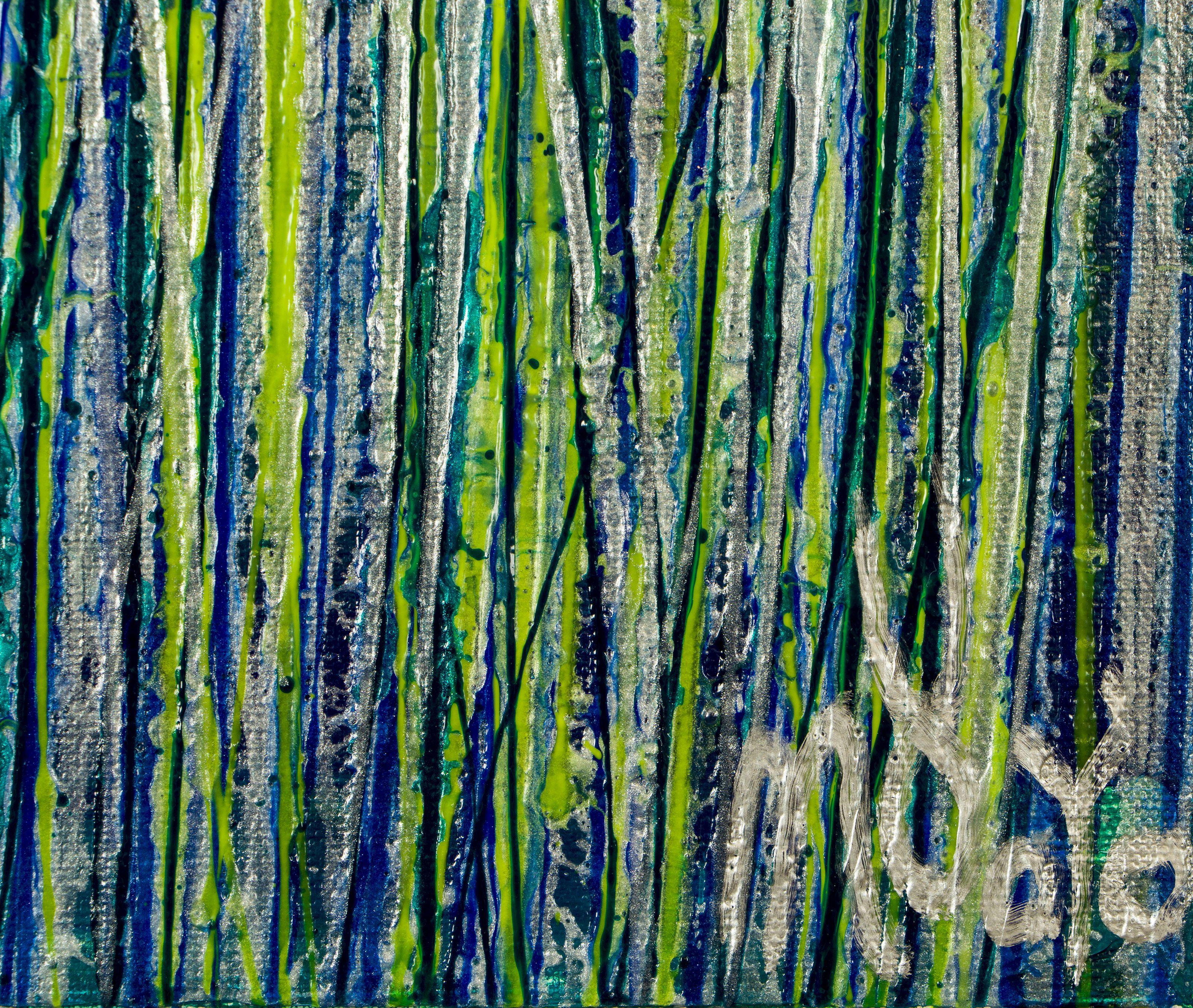 Evergreen Garden (Silver lights), Painting, Acrylic on Canvas For Sale 2
