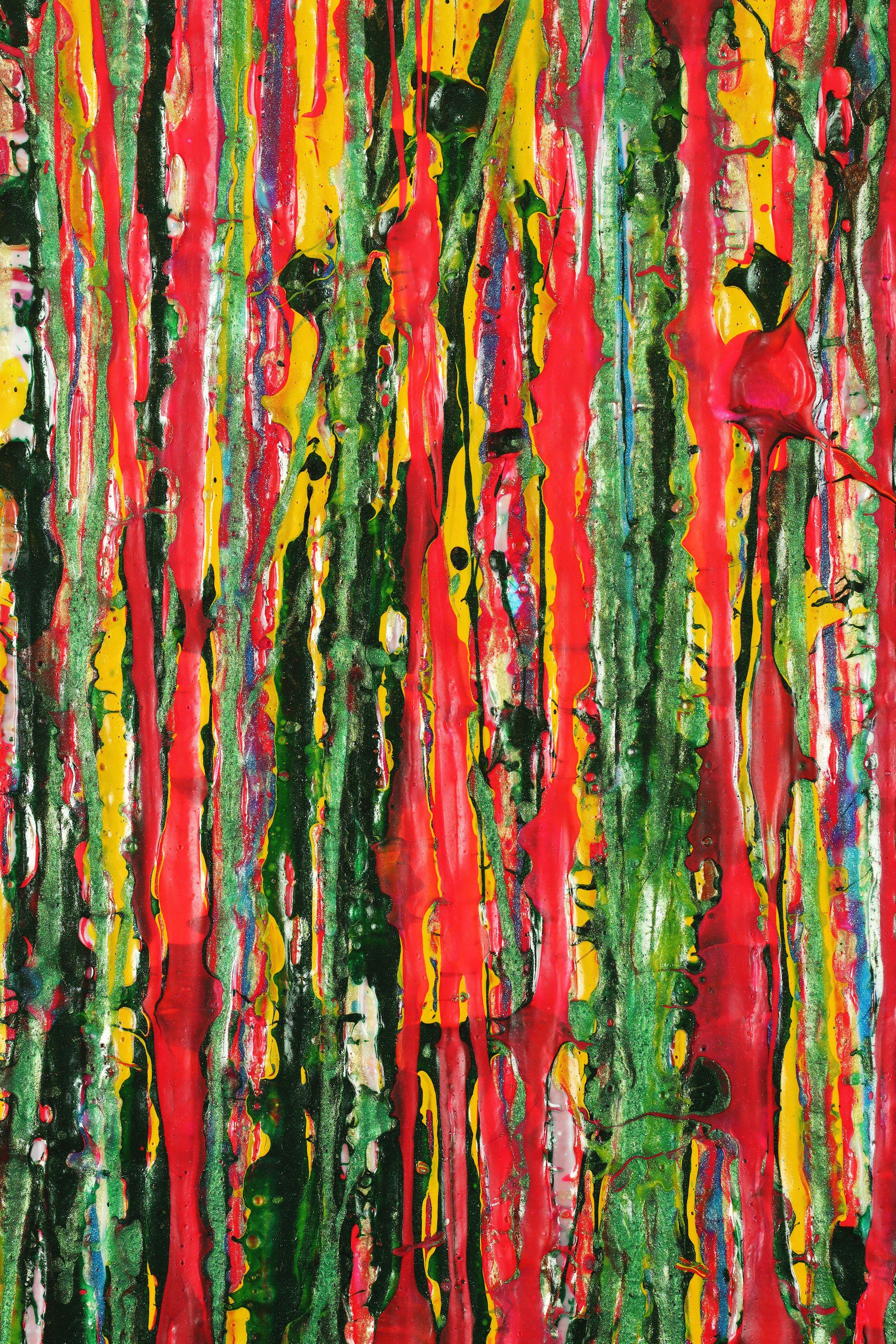 Rostros de la naturaleza 18, Pintura, Acrílico sobre lienzo - Abstract Painting Naranja de Nestor Toro