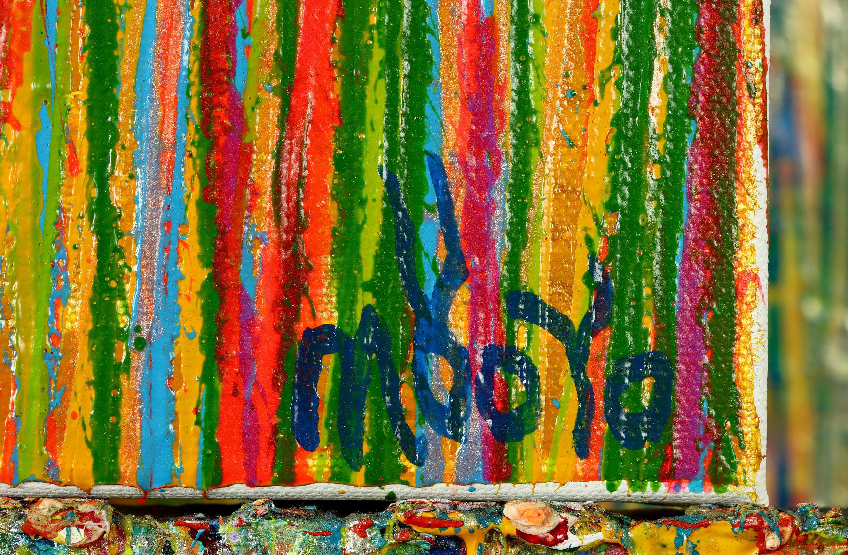 Rostros de la naturaleza 19, Pintura, Acrílico sobre lienzo - Abstract Painting Naranja de Nestor Toro