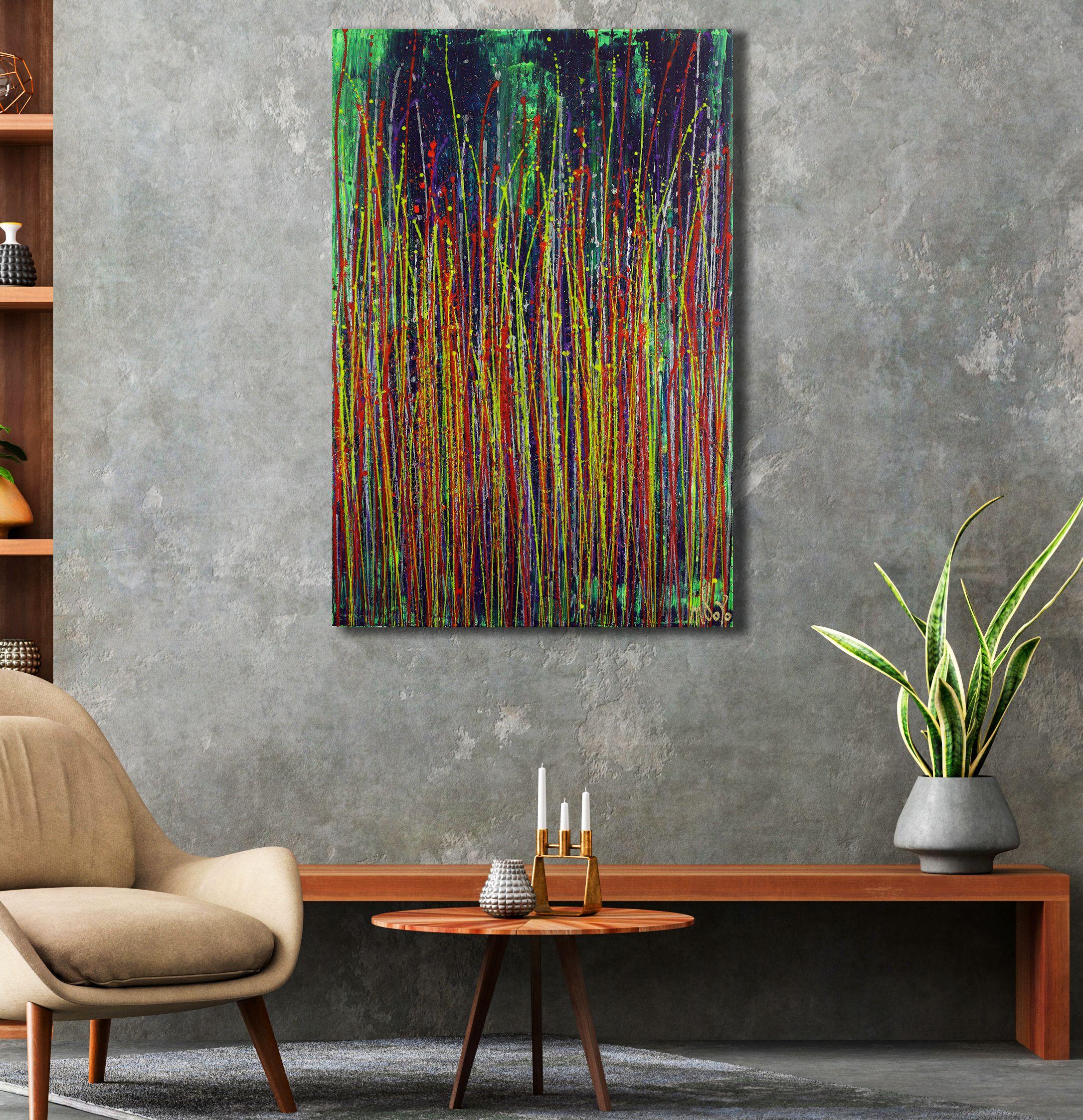 Faces of Nature 26 (Northern Lights) (2022), Painting, Acrylic on Wood Panel For Sale 2