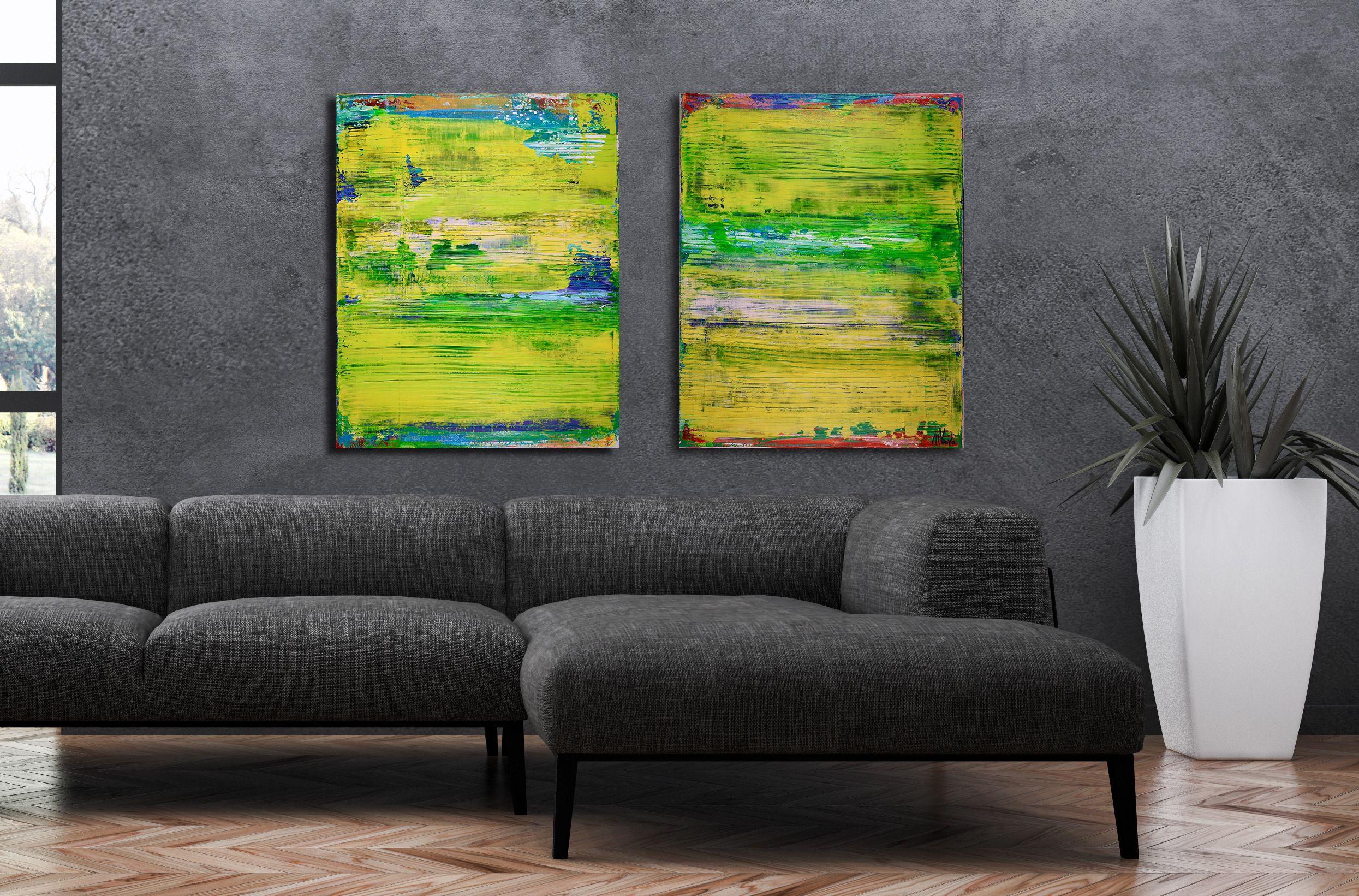 Fantastique printemps, peinture sur toile - Abstrait Painting par Nestor Toro