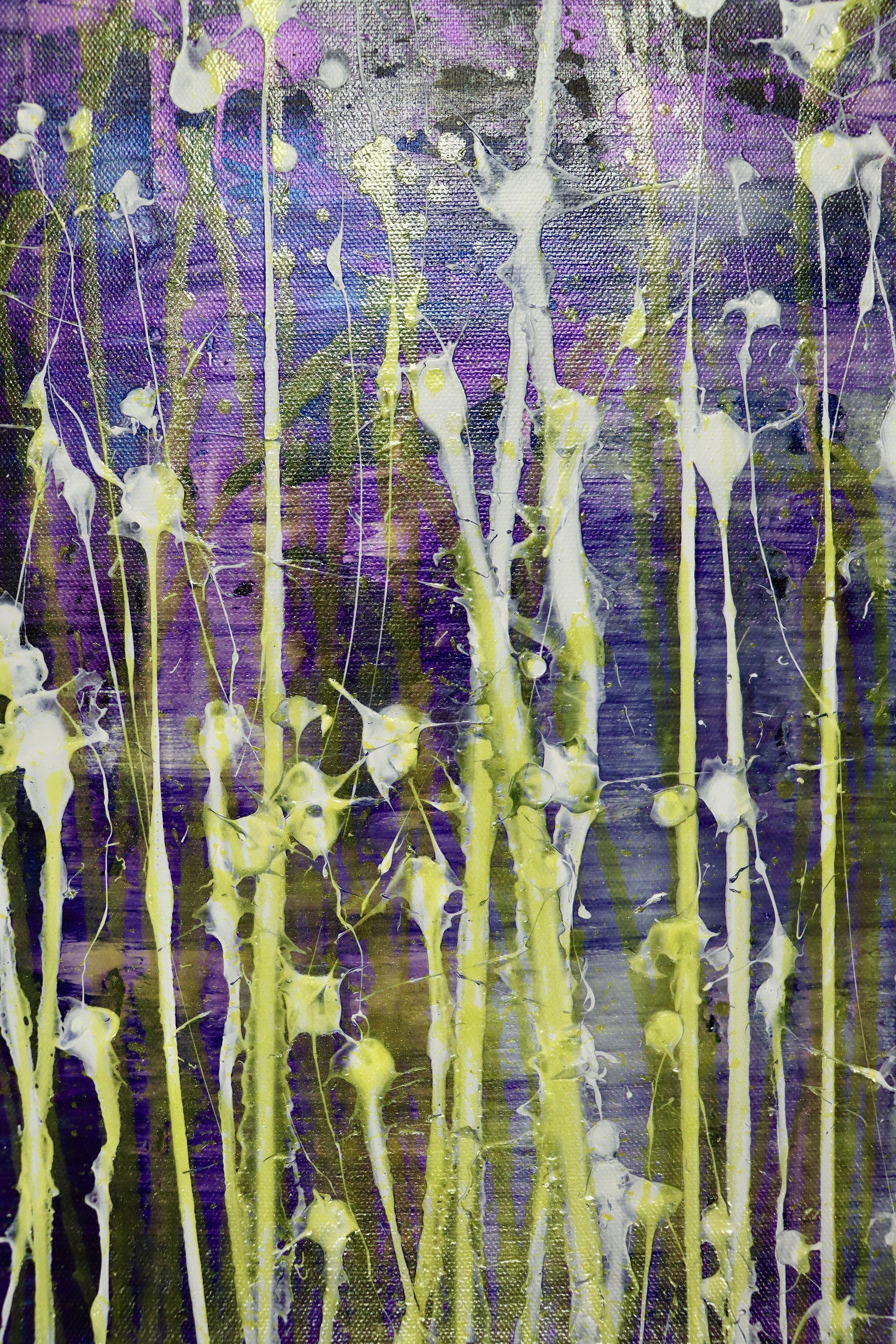 Fantasie-Gemälde (über lila Silber), Gemälde, Acryl auf Leinwand (Abstrakt), Painting, von Nestor Toro