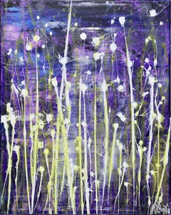 Fantasy takeover (Over silver purple), Painting, Acrylic on Canvas