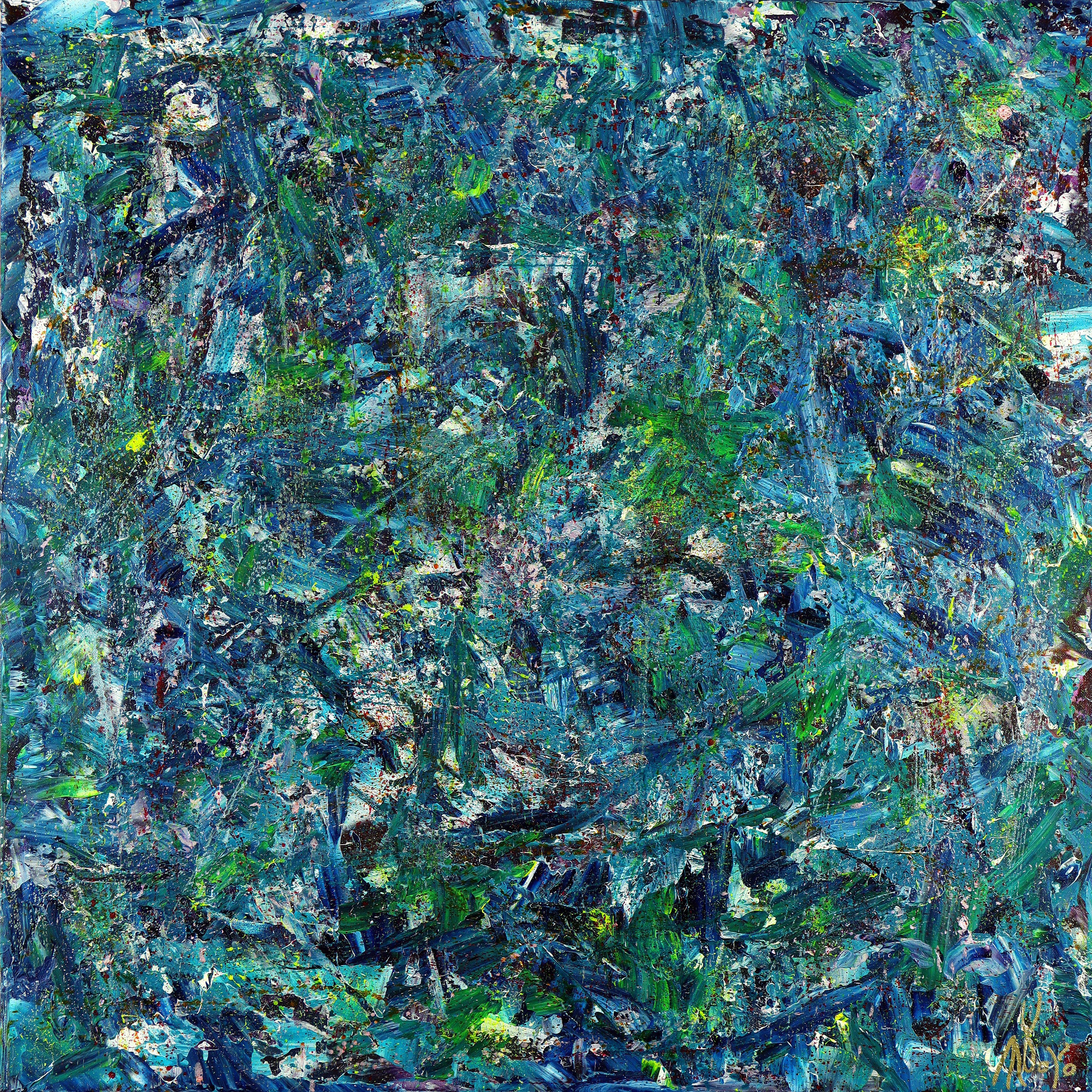 Nestor Toro Abstract Painting - Fast Nature (nighttime motion), Painting, Acrylic on Canvas