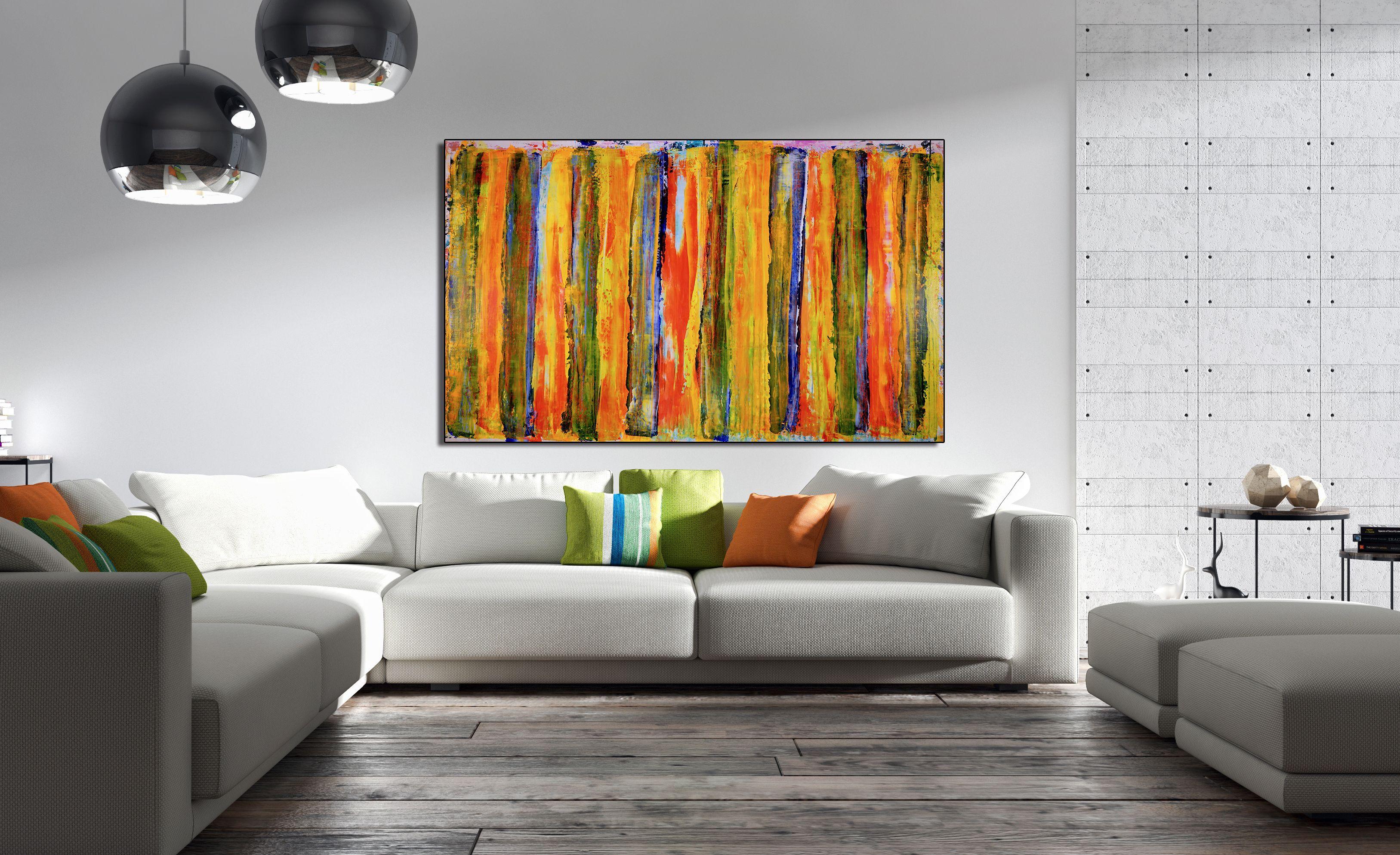 Senza paura, Pittura, Acrilico su tela - Abstract Painting Arancia di Nestor Toro