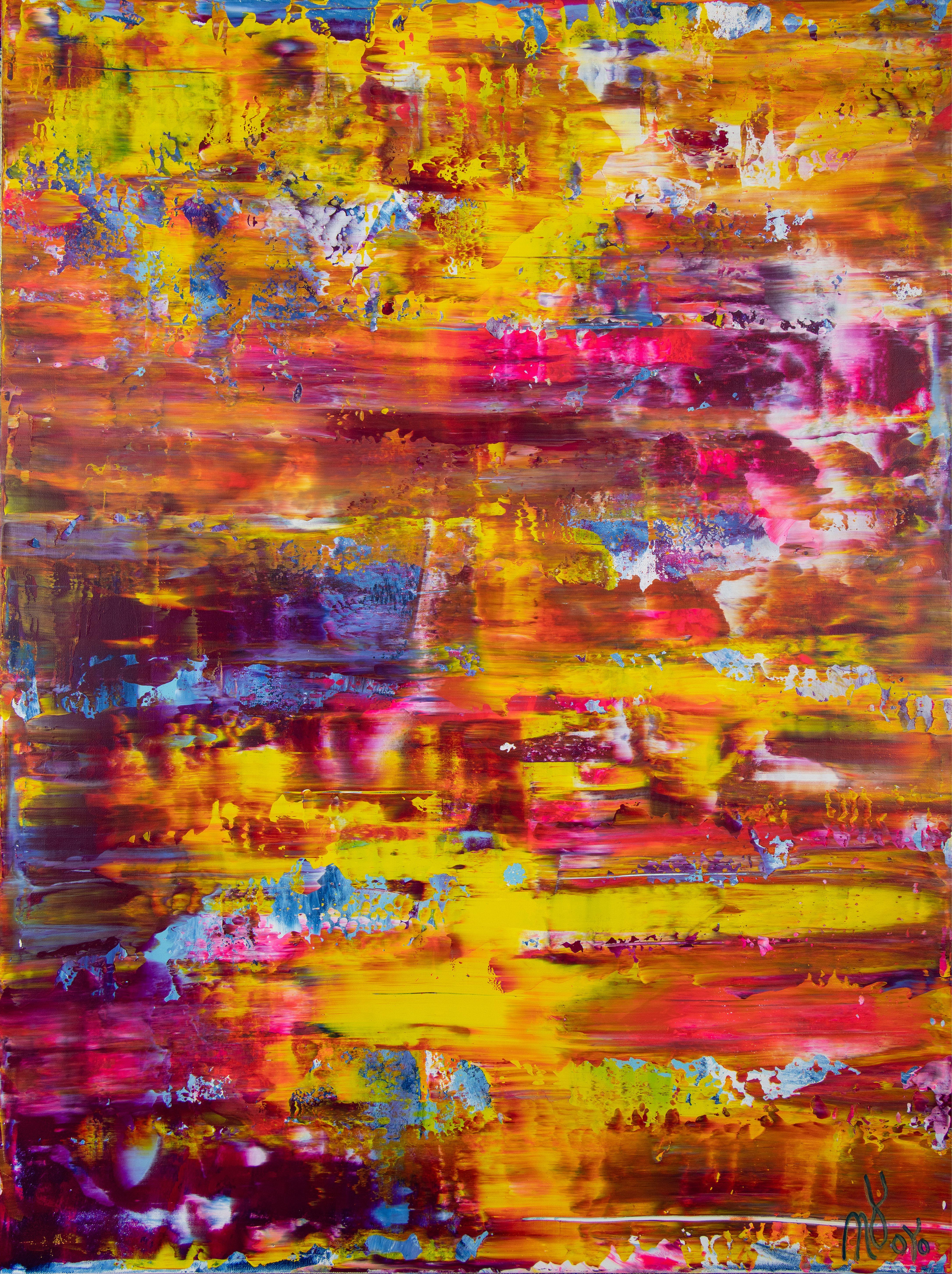 Nestor Toro Abstract Painting - Fiery dreams (Remembrance), Painting, Acrylic on Canvas