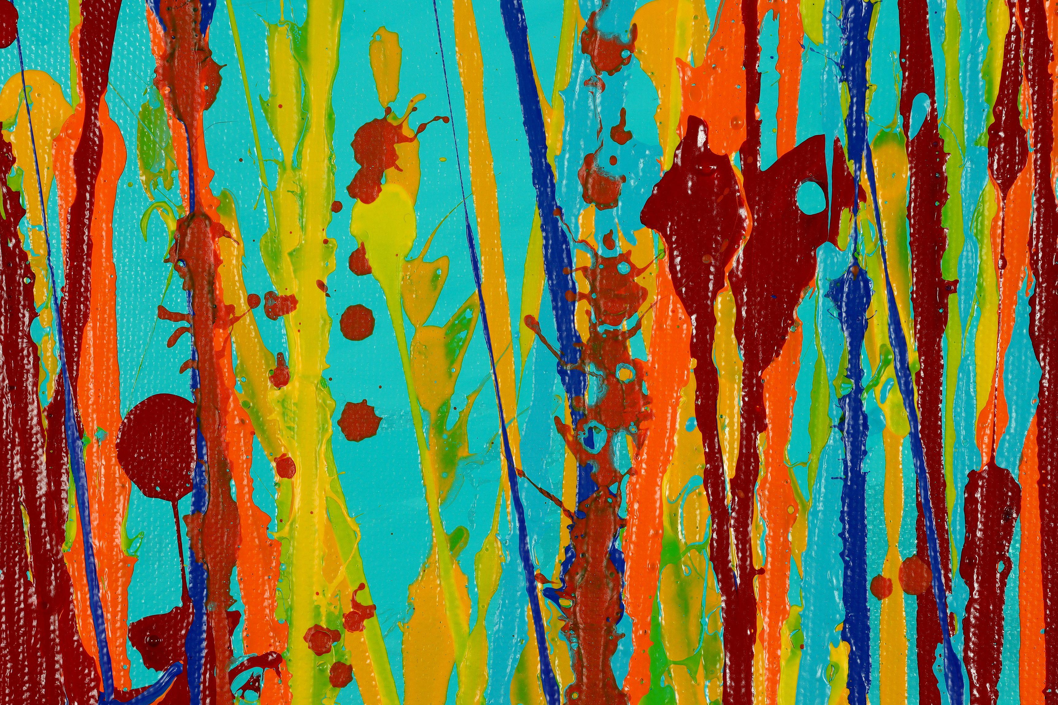 Canción ardiente (sobre cerceta) / Díptico, Pintura, Acrílico sobre lienzo - Painting Abstracto de Nestor Toro