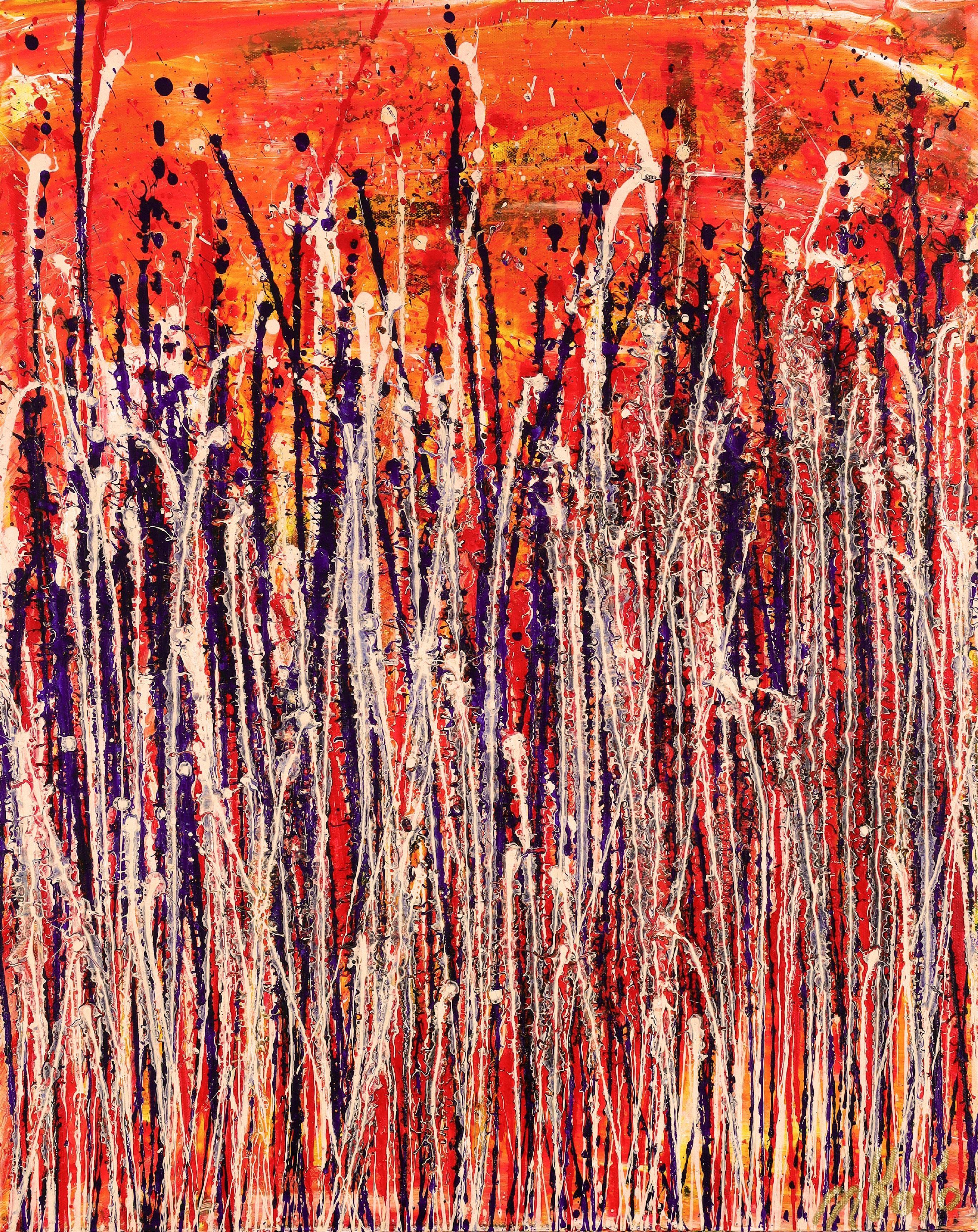 Abstract Painting de Nestor Toro - Jardín parpadeante 2, Pintura, Acrílico sobre lienzo