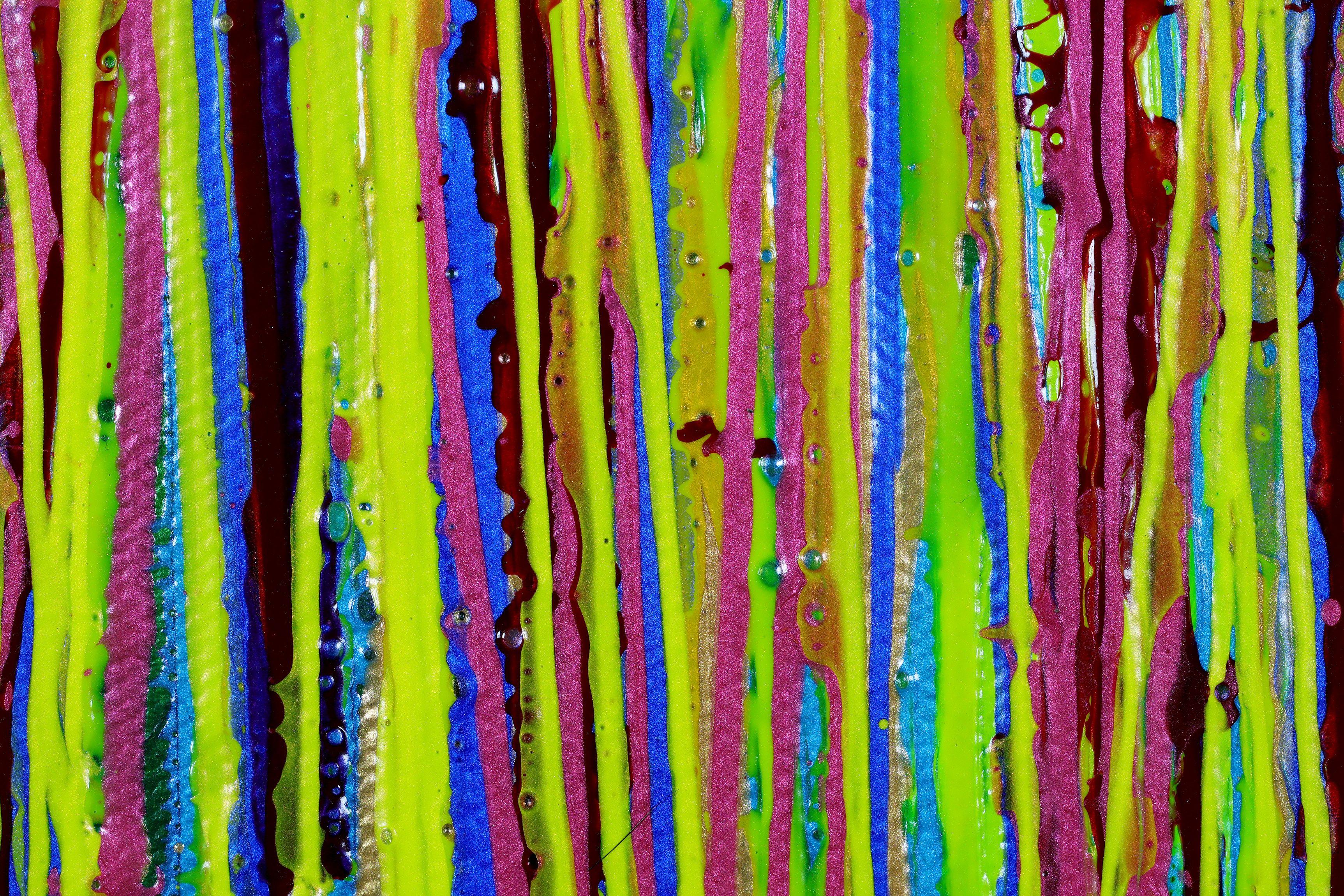 Giardino tremolante 3, Pittura, Acrilico su tela - Abstract Painting Marrone di Nestor Toro