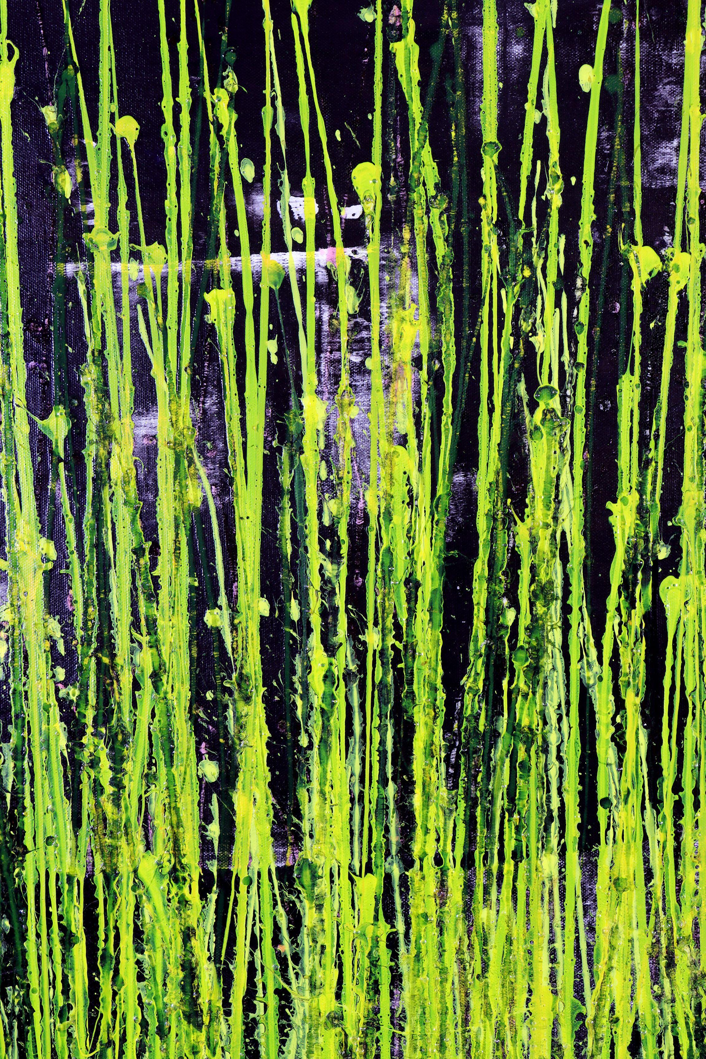 Jardín parpadeante 5 (amarillo), Pintura, Acrílico sobre lienzo - Abstract Painting Verde de Nestor Toro