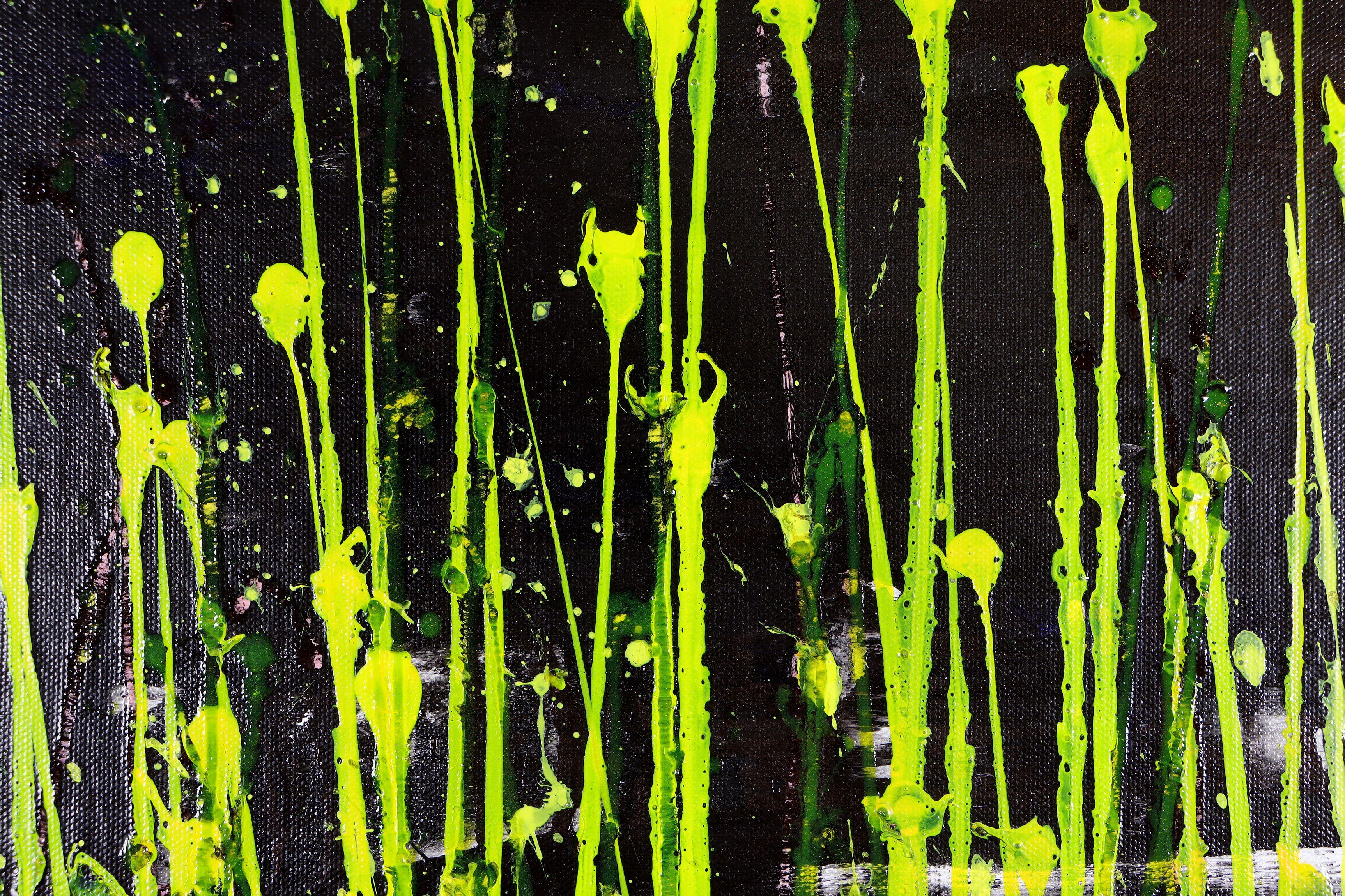 Expresivo abstracto moderno, audaz lleno de vida, brillo y resplandor! inspirado en la naturaleza.    Incluyo un certificado de autenticidad que enumera los materiales, así como la fecha en que se terminó el cuadro. Se utilizan materiales finos de