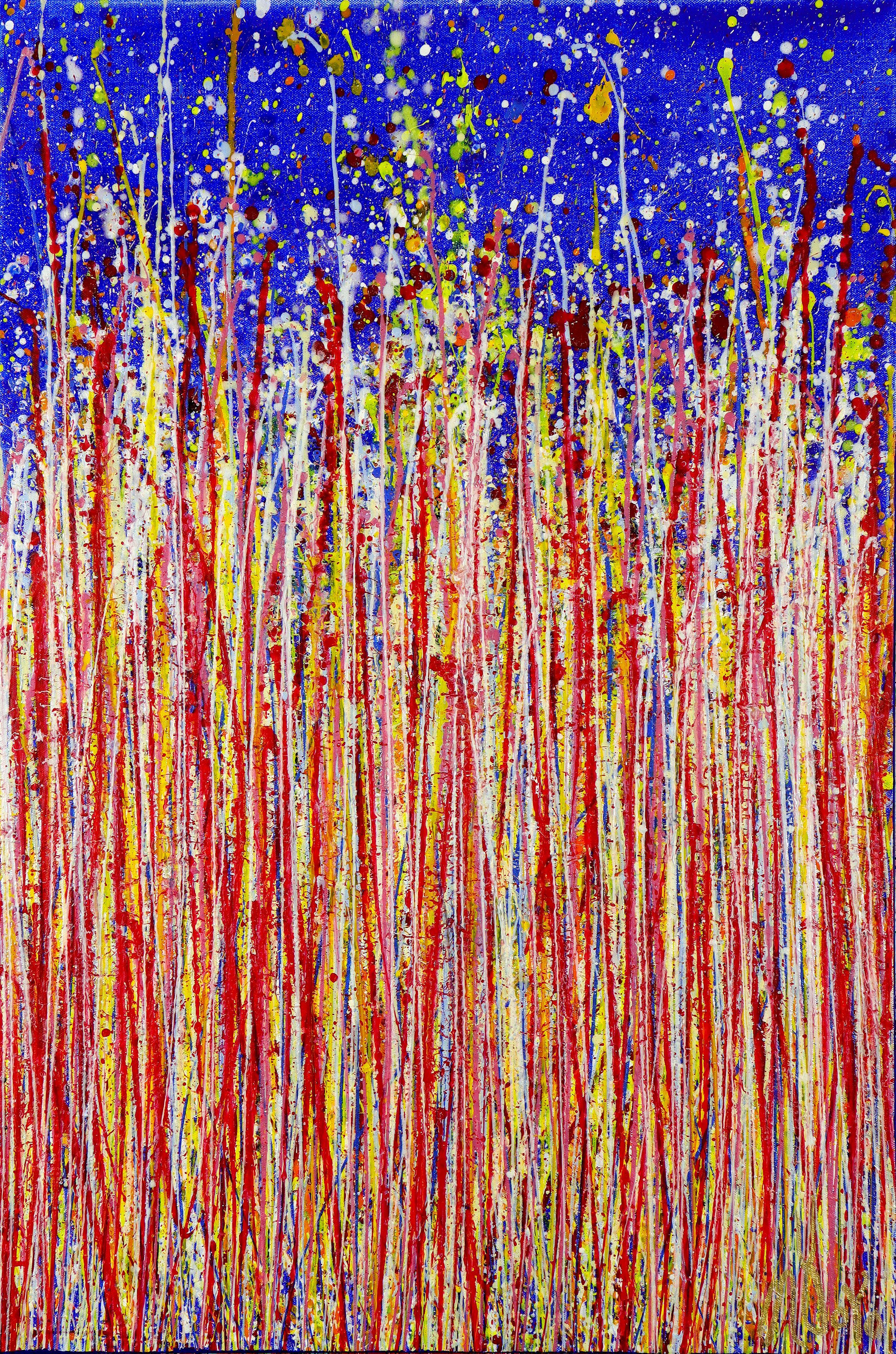 Nestor Toro Abstract Painting - Flickering Garden 8, Painting, Acrylic on Canvas