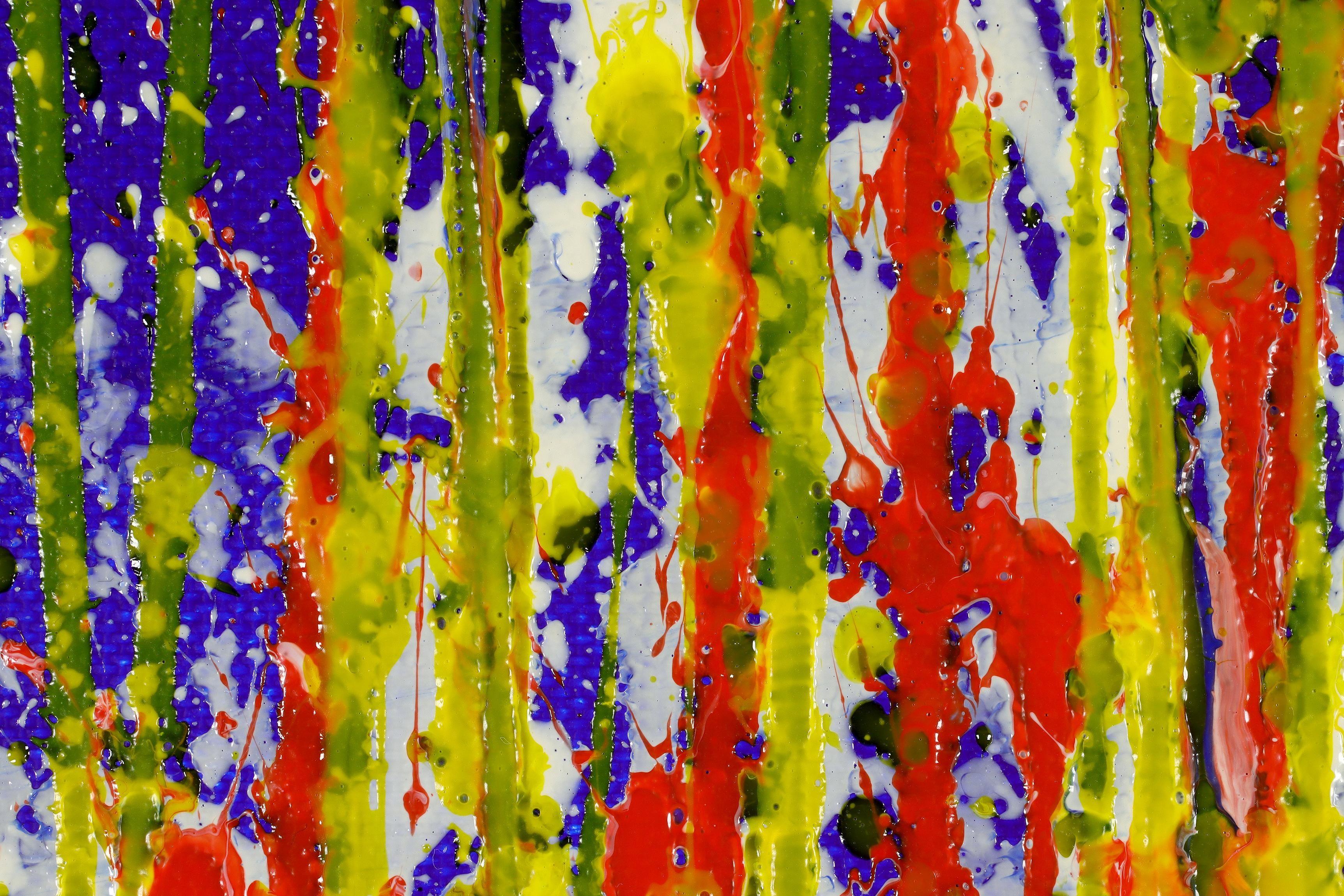 Jardín parpadeante, Pintura, Acrílico sobre lienzo - Painting Abstracto de Nestor Toro
