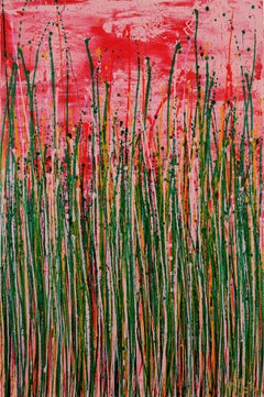 Floating over pink #2, Painting, Acrylic on Canvas