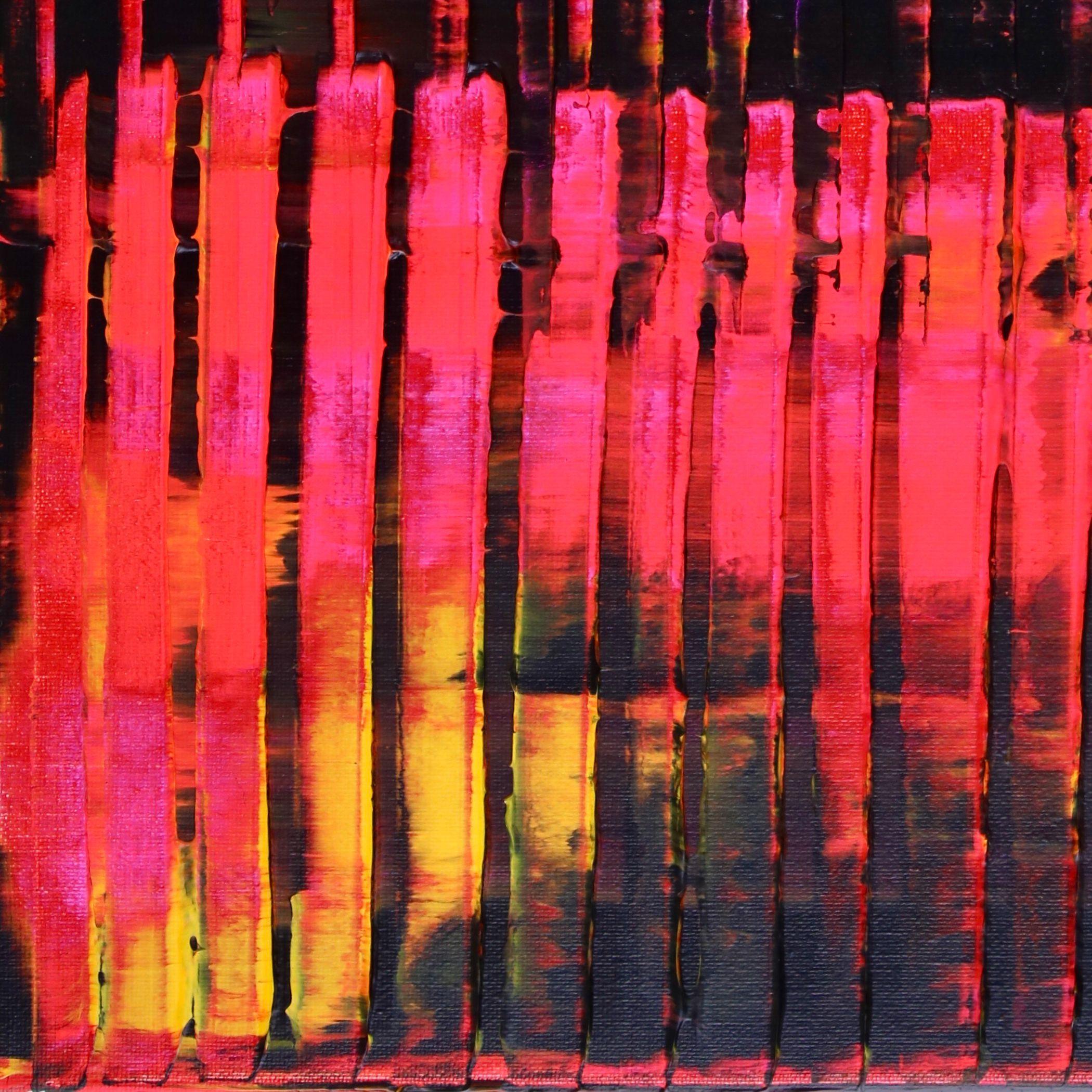 Rosa fluorescente (luce visibile), Pittura, Acrilico su tela in vendita 1