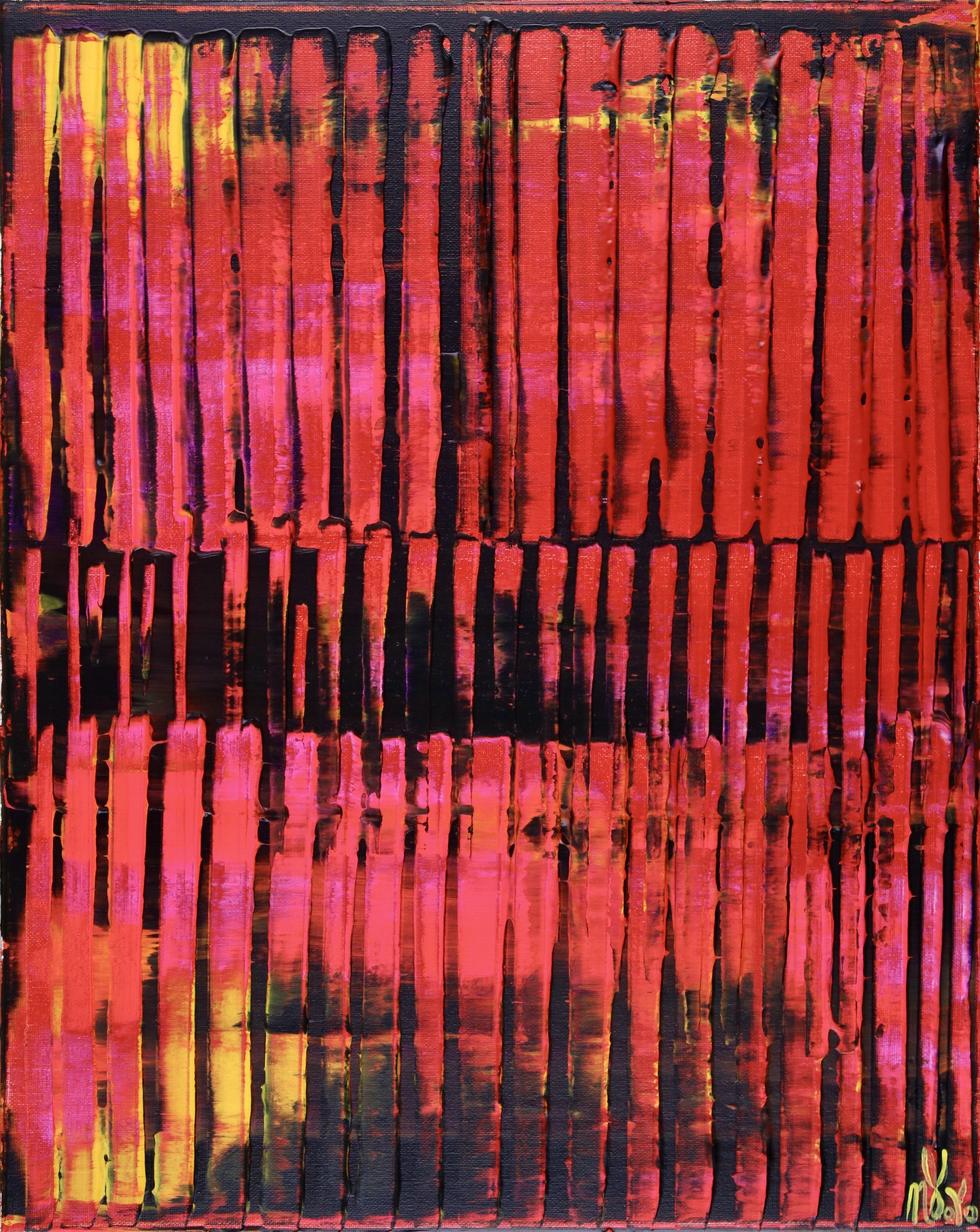 Nestor Toro Abstract Painting – Florescent Pink (Visible Light), Gemälde, Acryl auf Leinwand