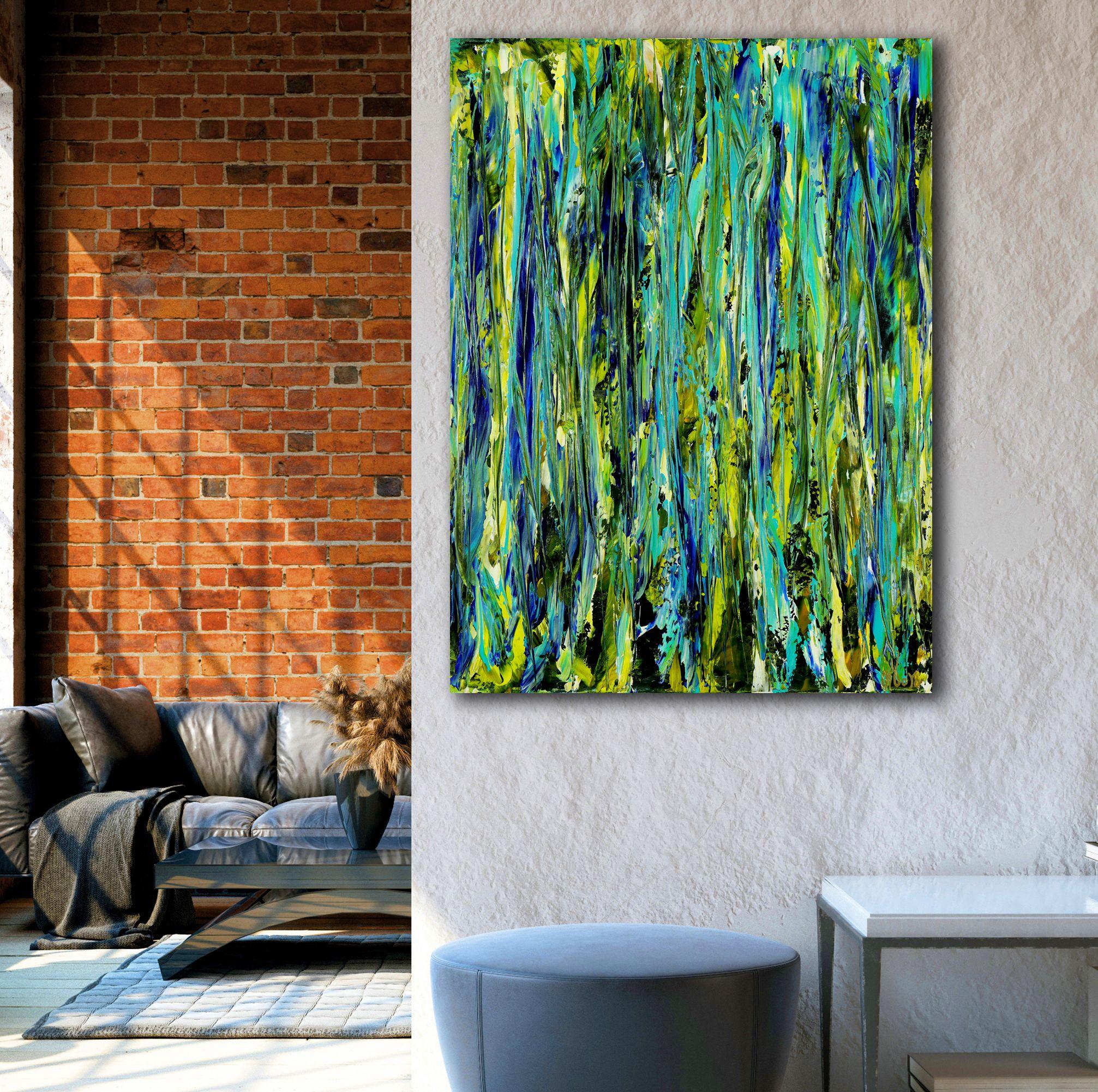 Foliage and breeze (A forest song), Painting, Acrylic on Canvas For Sale 1