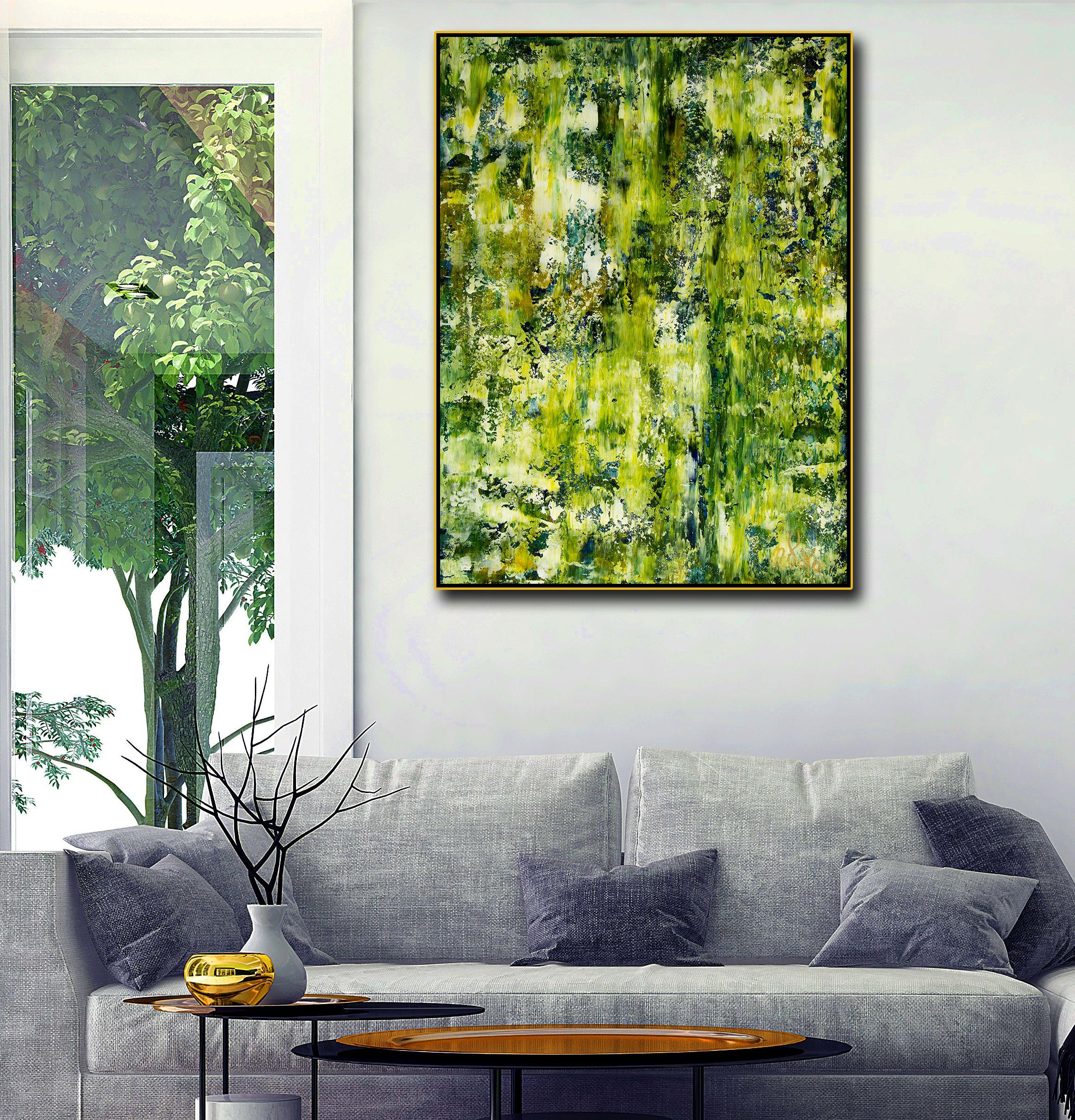 Forêt et sentiers lumineux, Peinture, Acrylique sur toile - Painting de Nestor Toro